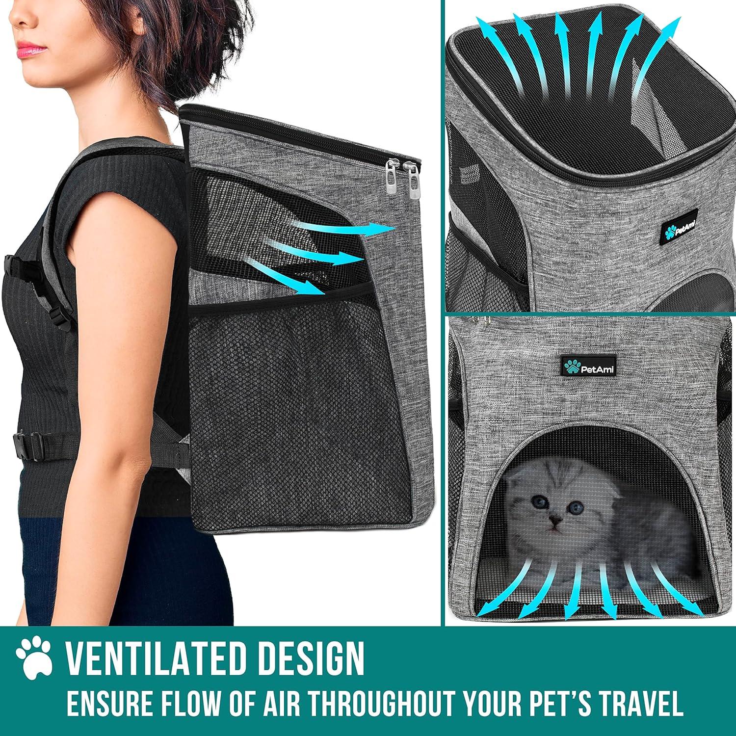 Mochila Transportadora PetAmi para Perros y Gatos 8.16 kg