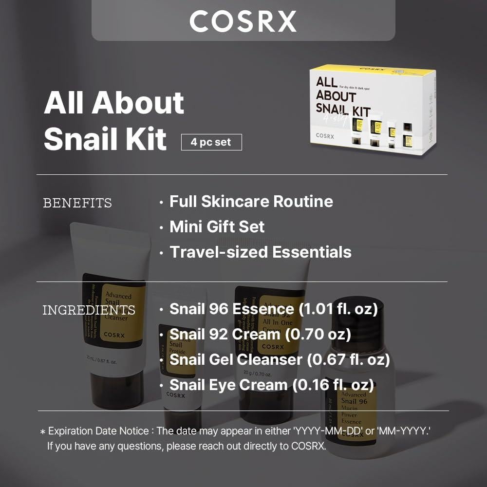 Set de Cuidado de Piel COSRX con Mucus de Caracol - 4 Piezas