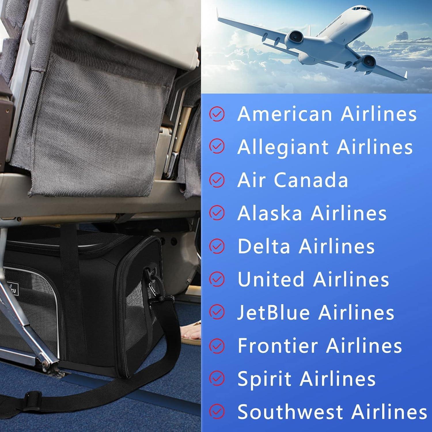 Transportín Wakytu para Gatos y Perros Pequeños Negro