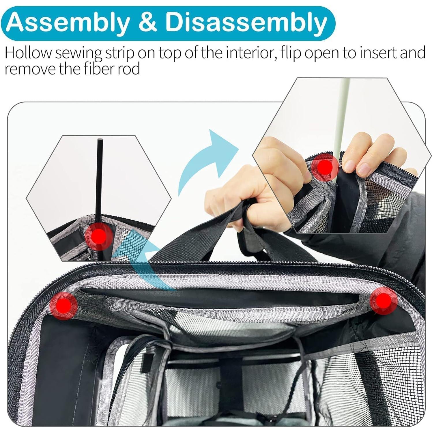 Transportín Wakytu para Gatos y Perros Pequeños Negro