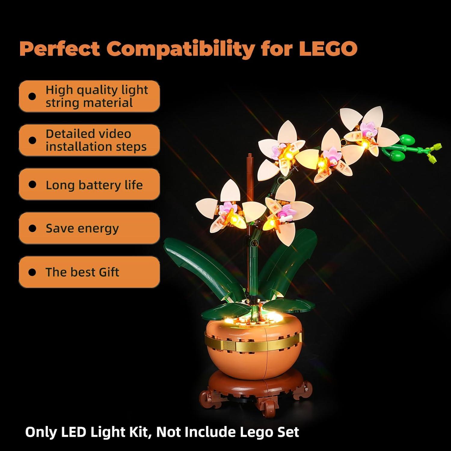 Kit de Luz LED Rorliny para Lego 10343 Mini Orquídea