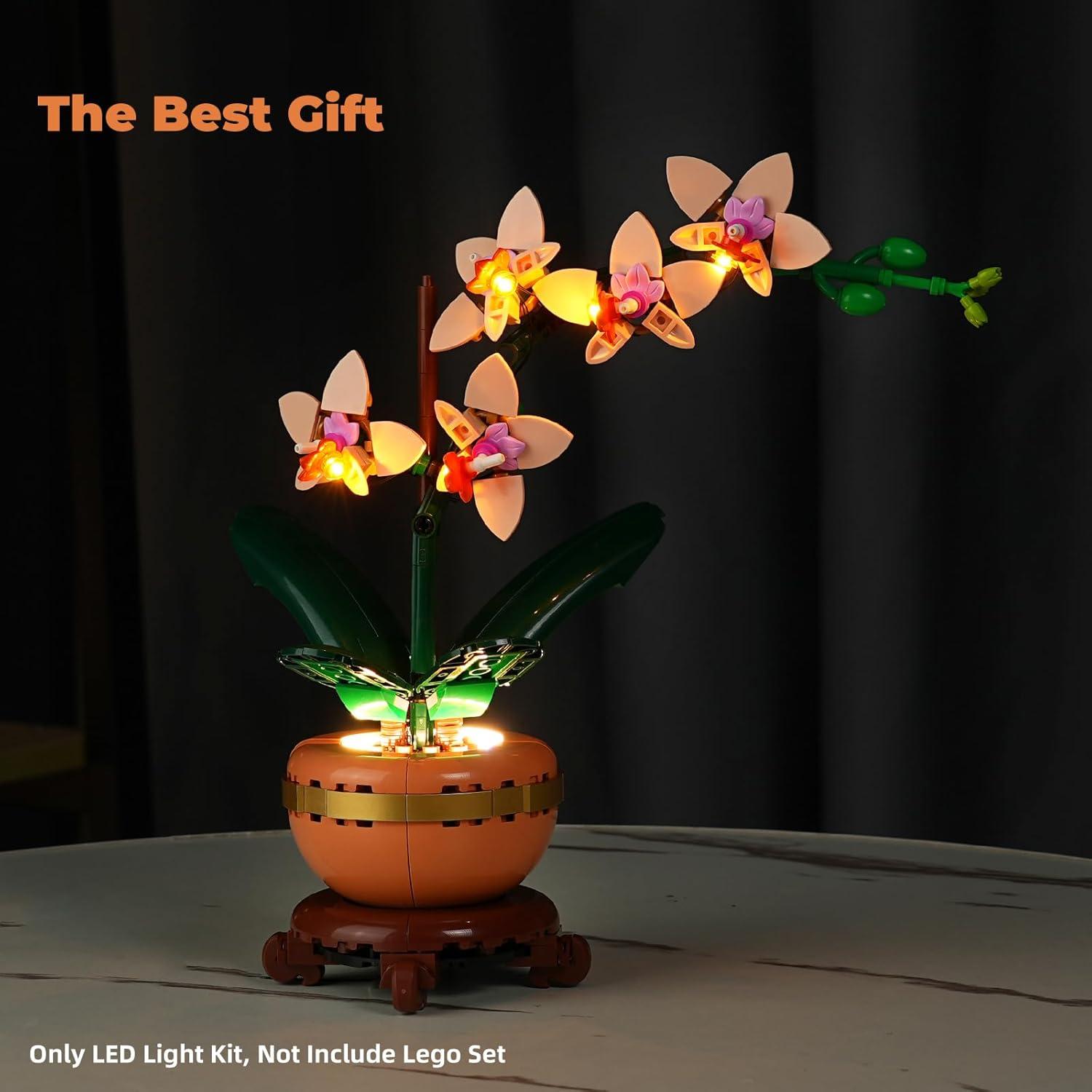 Kit de Luz LED Rorliny para Lego 10343 Mini Orquídea