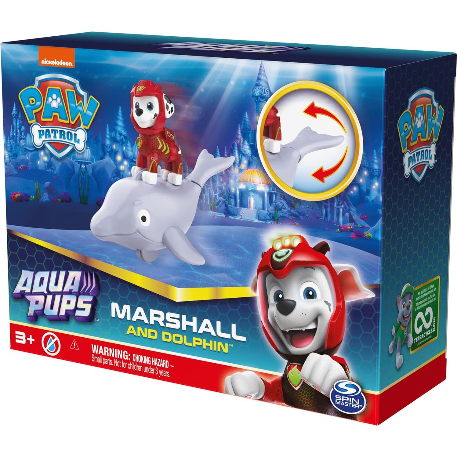 Figuras de Acción Paw Patrol Aqua Pups Marshall y Delfín
