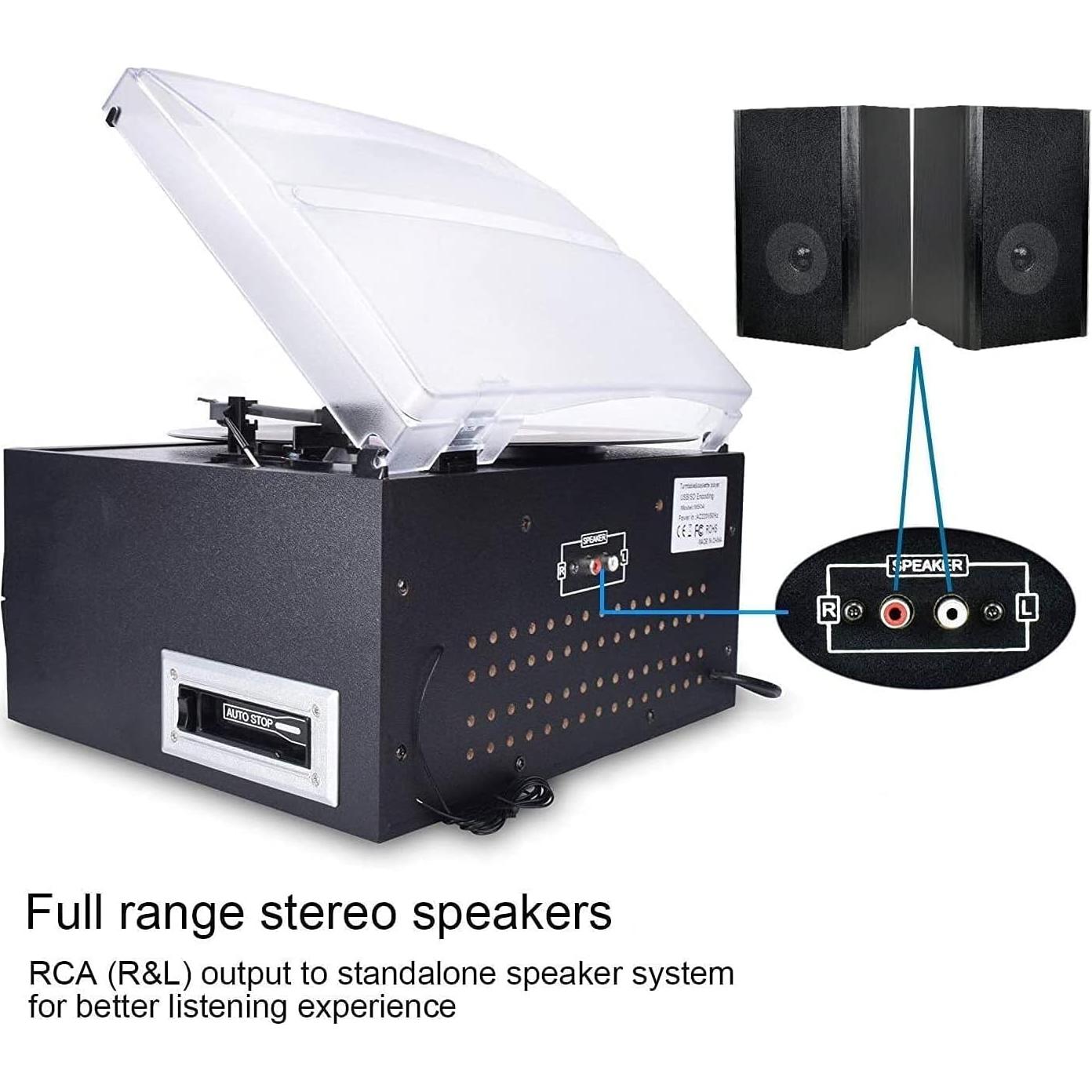 Reproductor de Vinilo Bluetooth DIGITNOW M504 con Altavoces