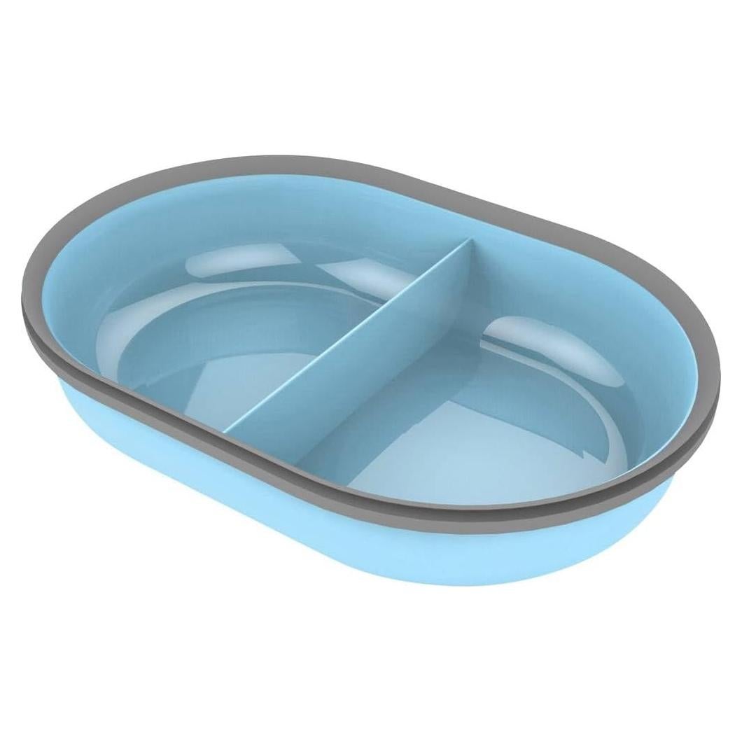Tazón Dividido Azul SureFeed para Mascotas - 21.5x19.5cm
