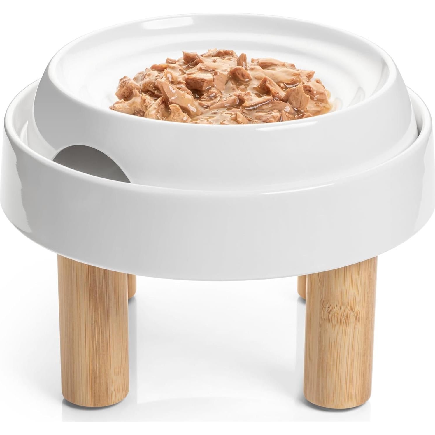 Mesa de Comida Elevada CatGuru para Gatos - Malvavisco Alto