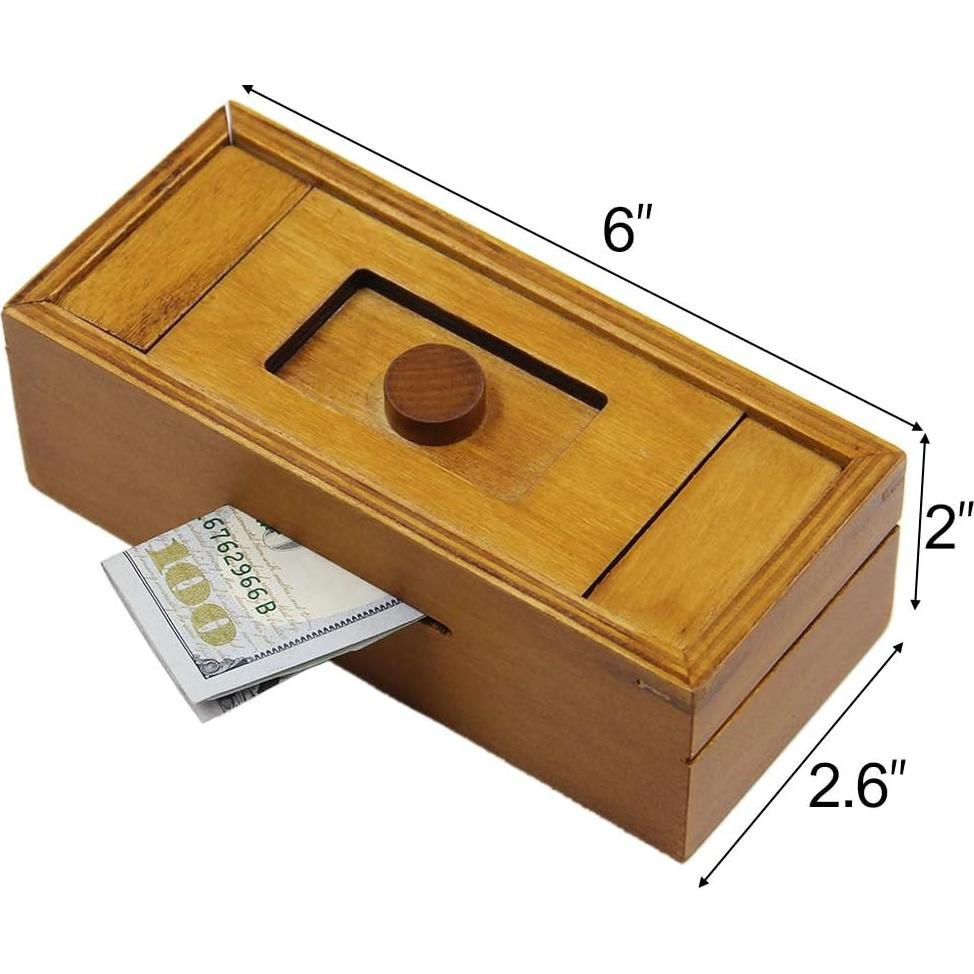 Caja Puzzle de Madera ATDAWN con Compartimentos Secretos