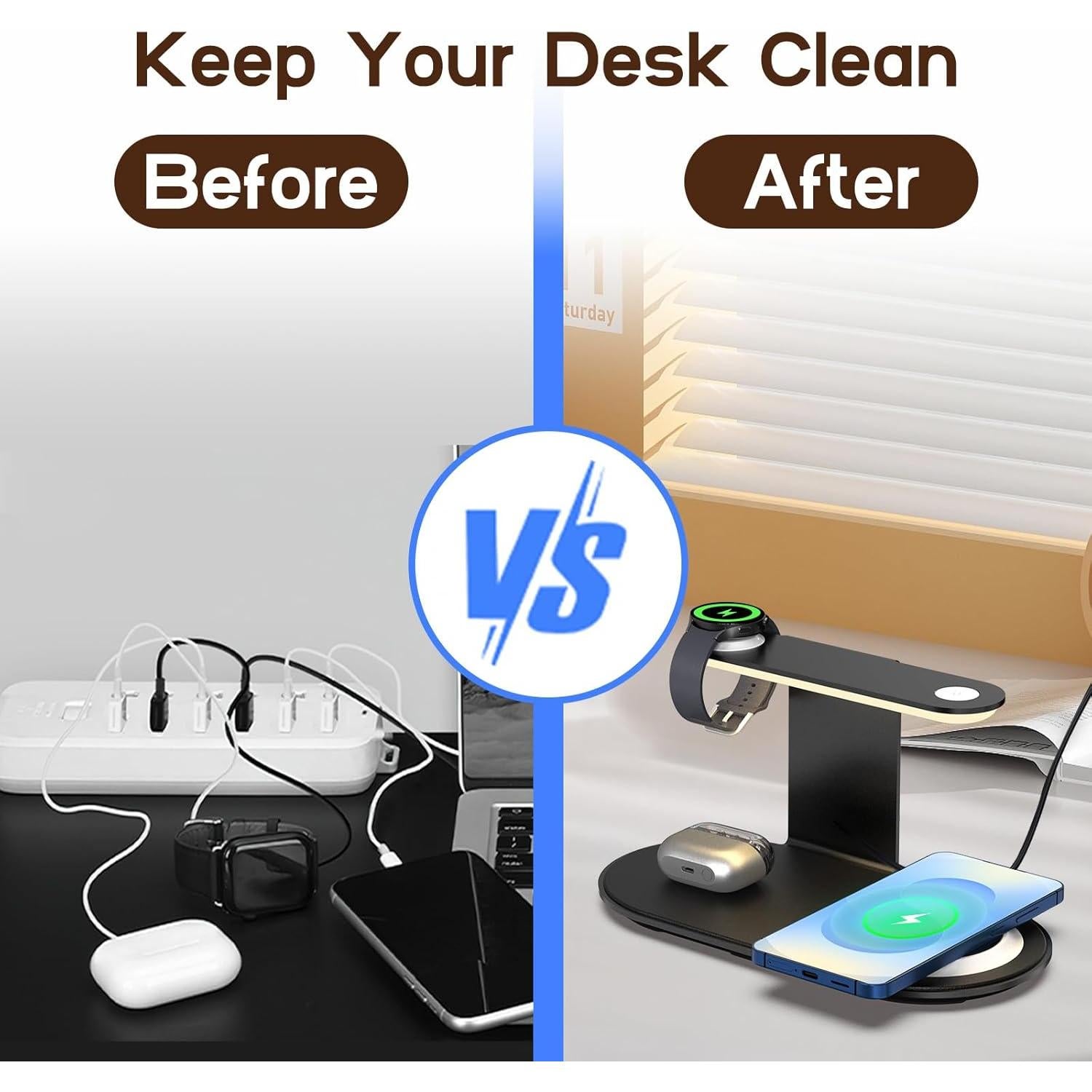 Estación de Carga Inalámbrica 4 en 1 Guanyu para Samsung 18W