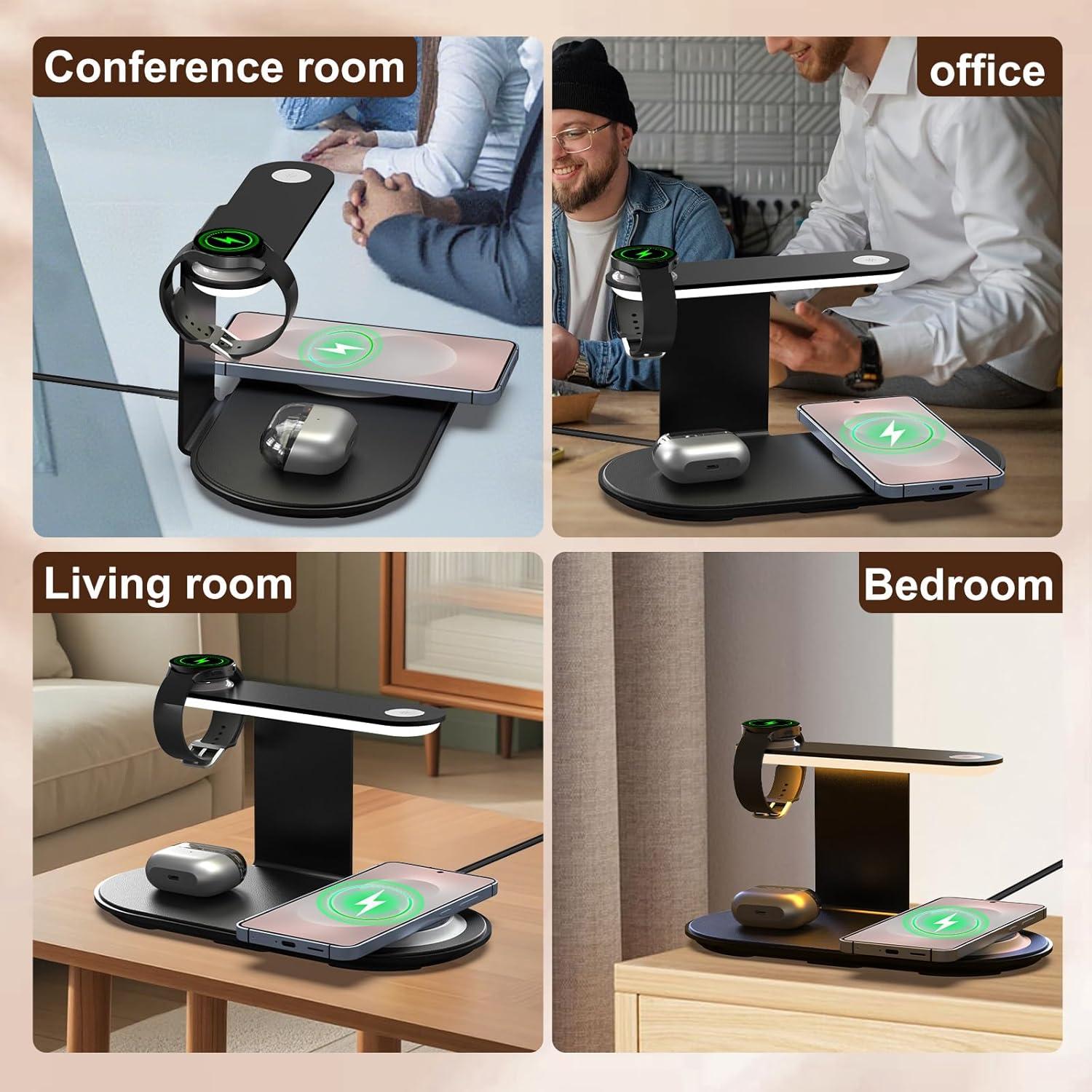 Estación de Carga Inalámbrica 4 en 1 Guanyu para Samsung 18W