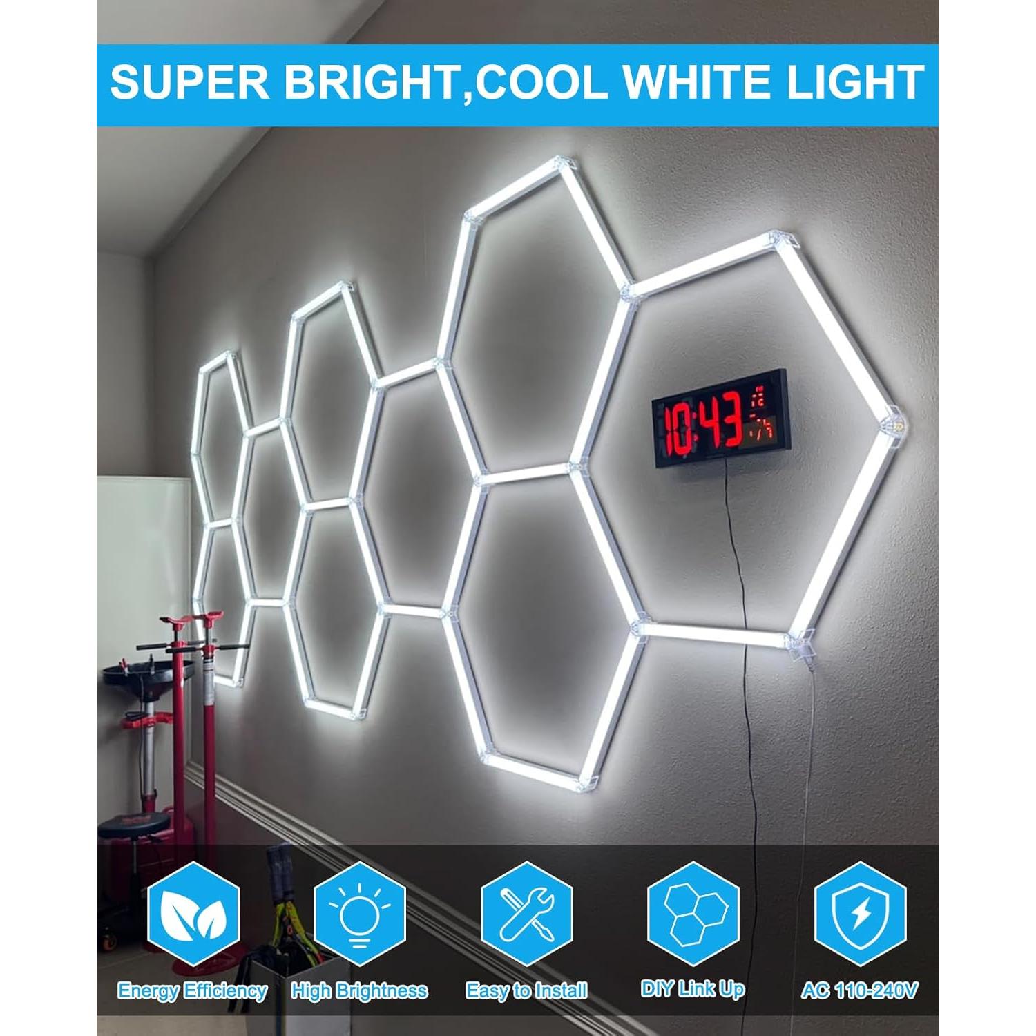 Luz LED Hexagonal Pomelotree 16660LM 6500K para Garaje