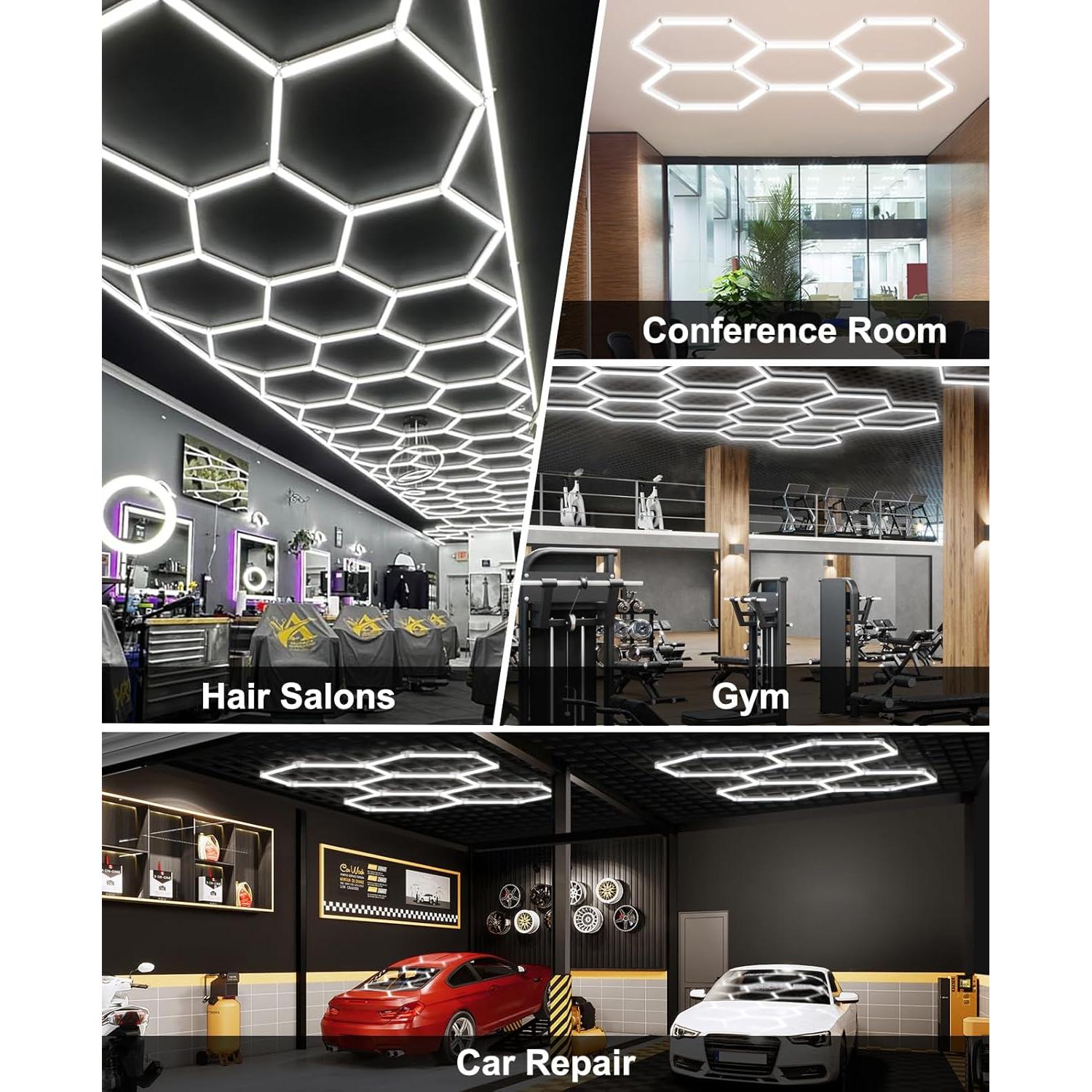 Luz LED Hexagonal Pomelotree 16660LM 6500K para Garaje