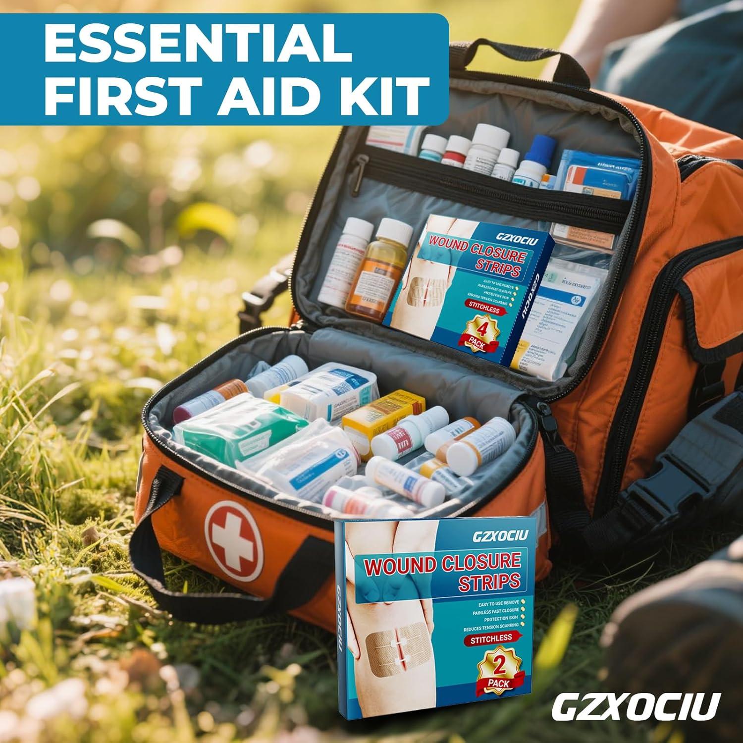 Tiras de Cierre de Heridas GZXOCIU - Kit de Primeros Auxilios