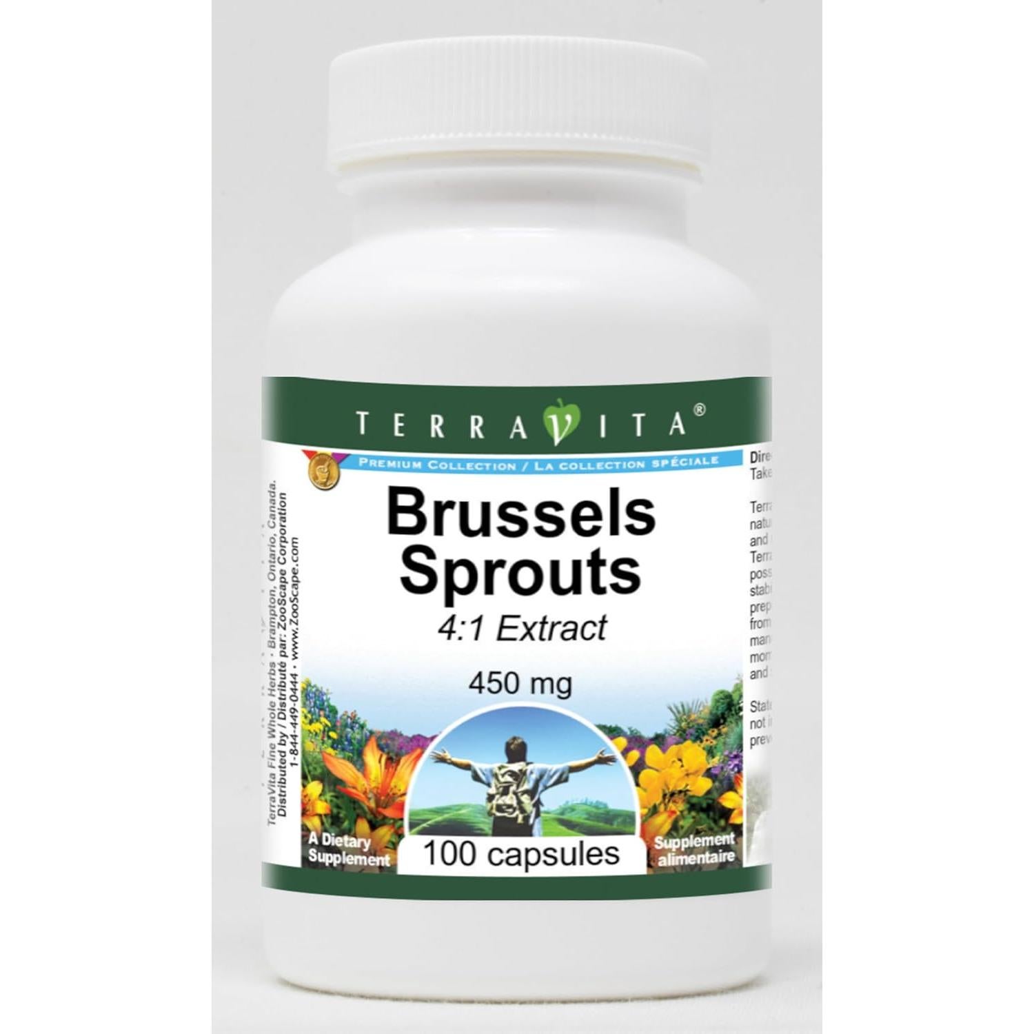 Cápsulas de Brote de Bruselas 450 mg TerraVita 100 unidades