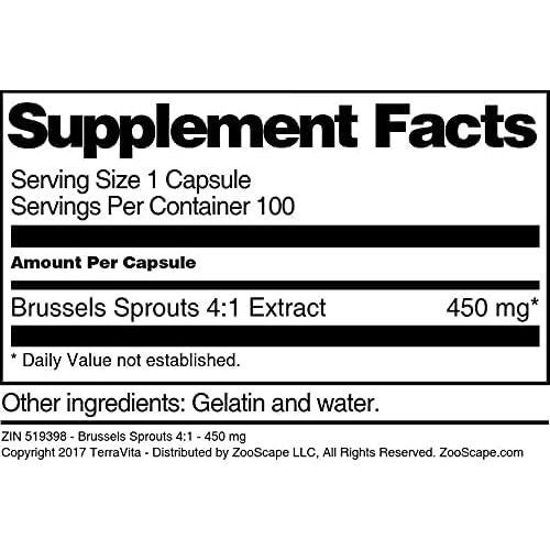 Cápsulas de Brote de Bruselas 450 mg TerraVita 100 unidades