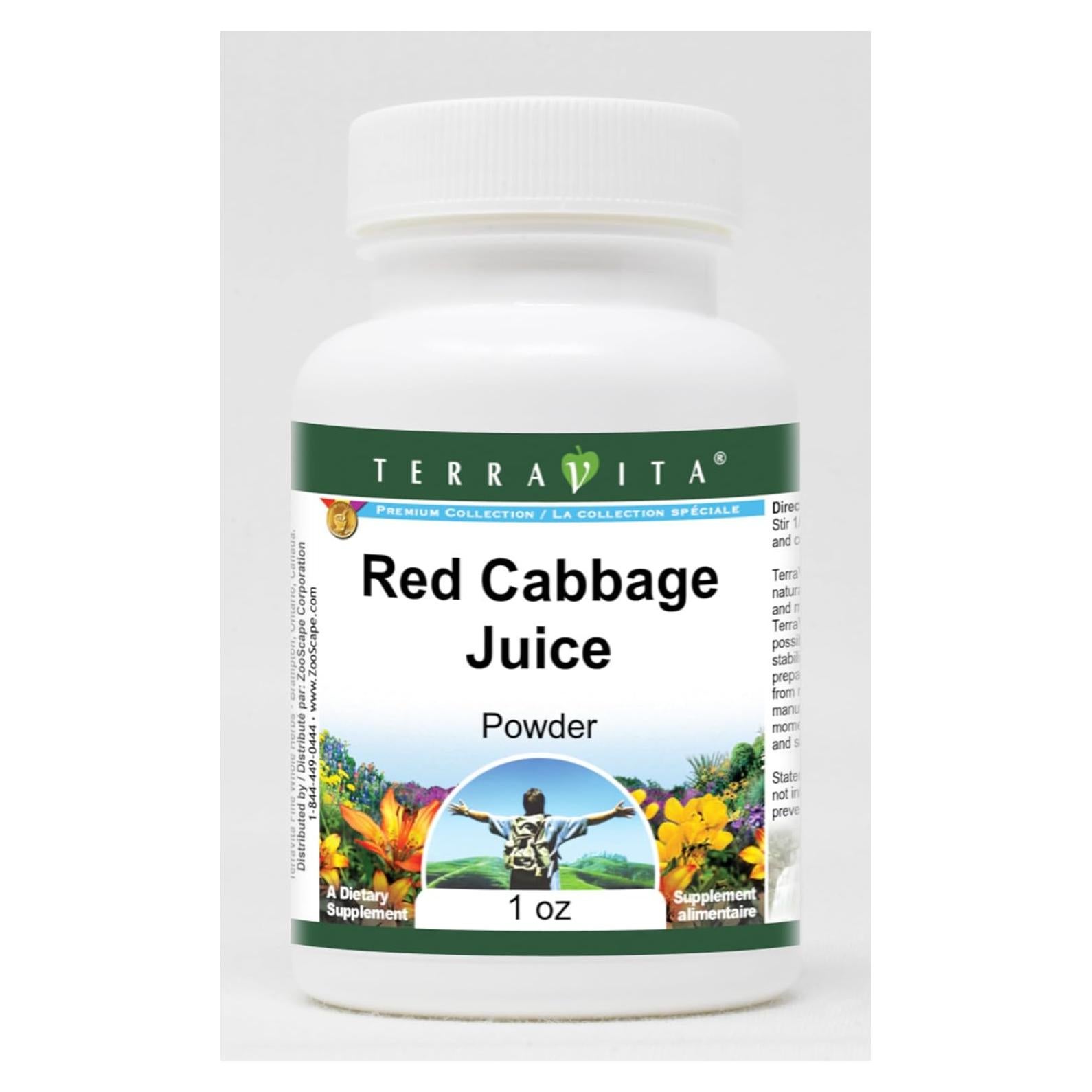 Polvo de Jugo de Repollo Rojo TerraVita 28.35 g Sin Rellenos