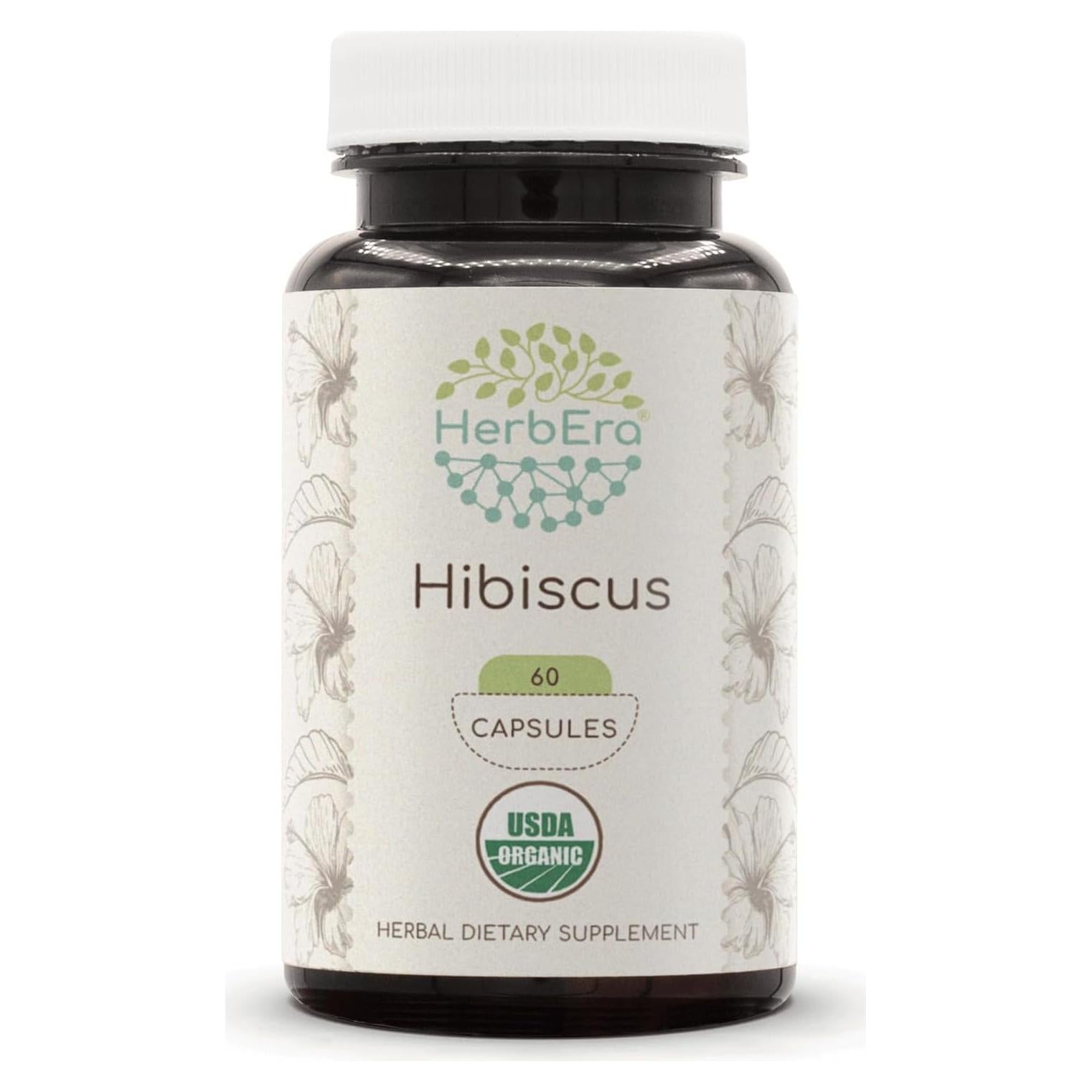 Suplemento Herbal Orgánico HerbEra Hibisco 60 Cápsulas