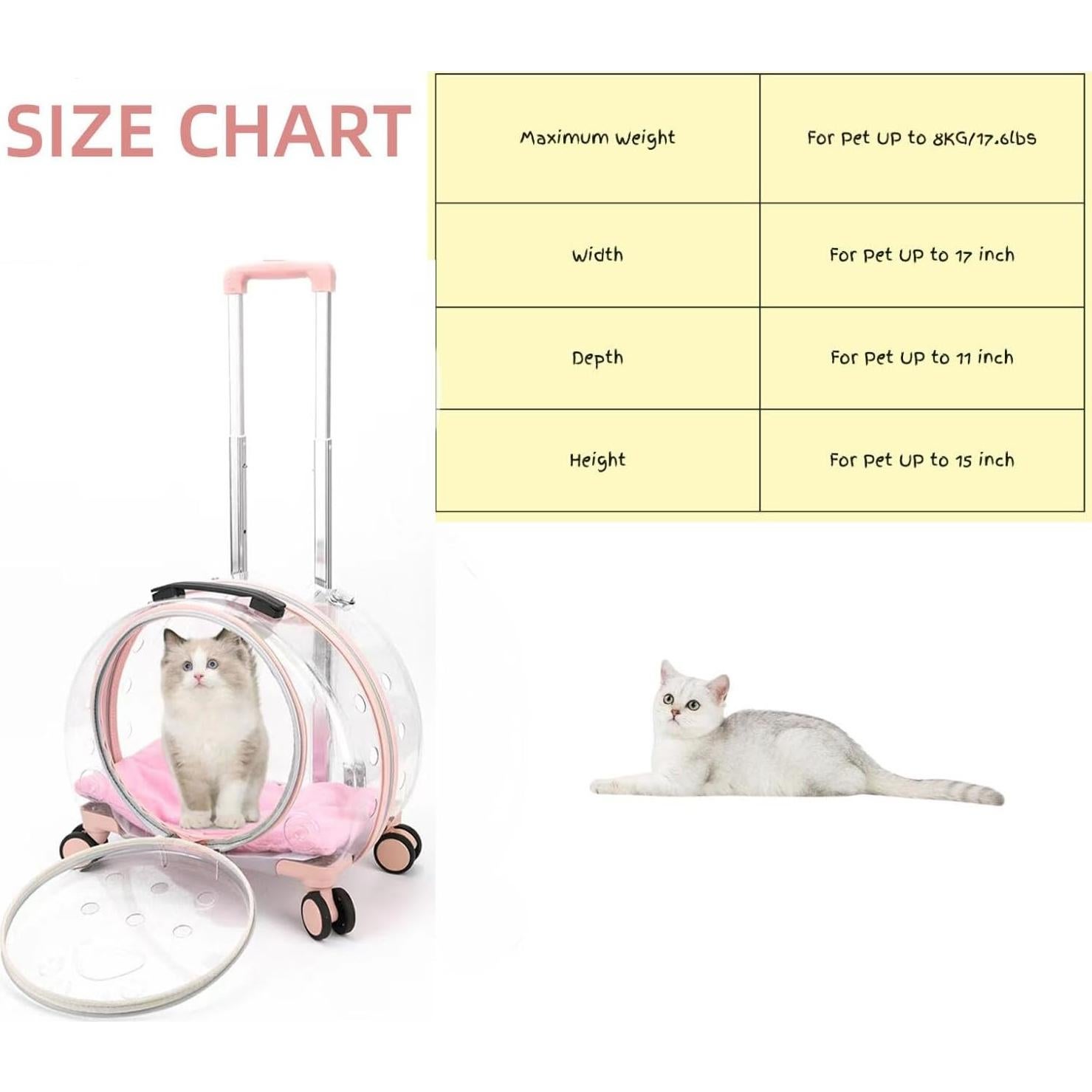 Transportador para mascotas TripleHare G400 Rosa 44.5x30x39.9cm