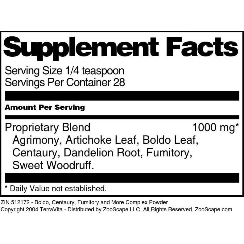 Polvo Complejo Boldo Centaury Fumitory TerraVita 28 g