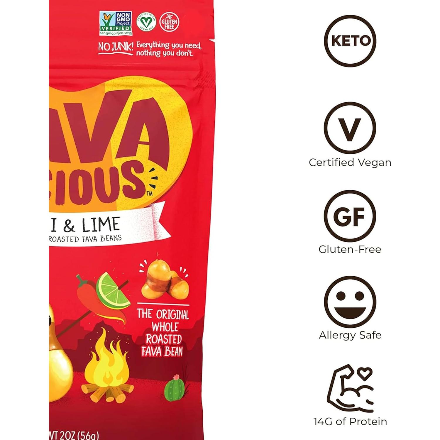 Snacks Veganos Nuttee Bean Favalicious Frijol Fava 12x56.7g