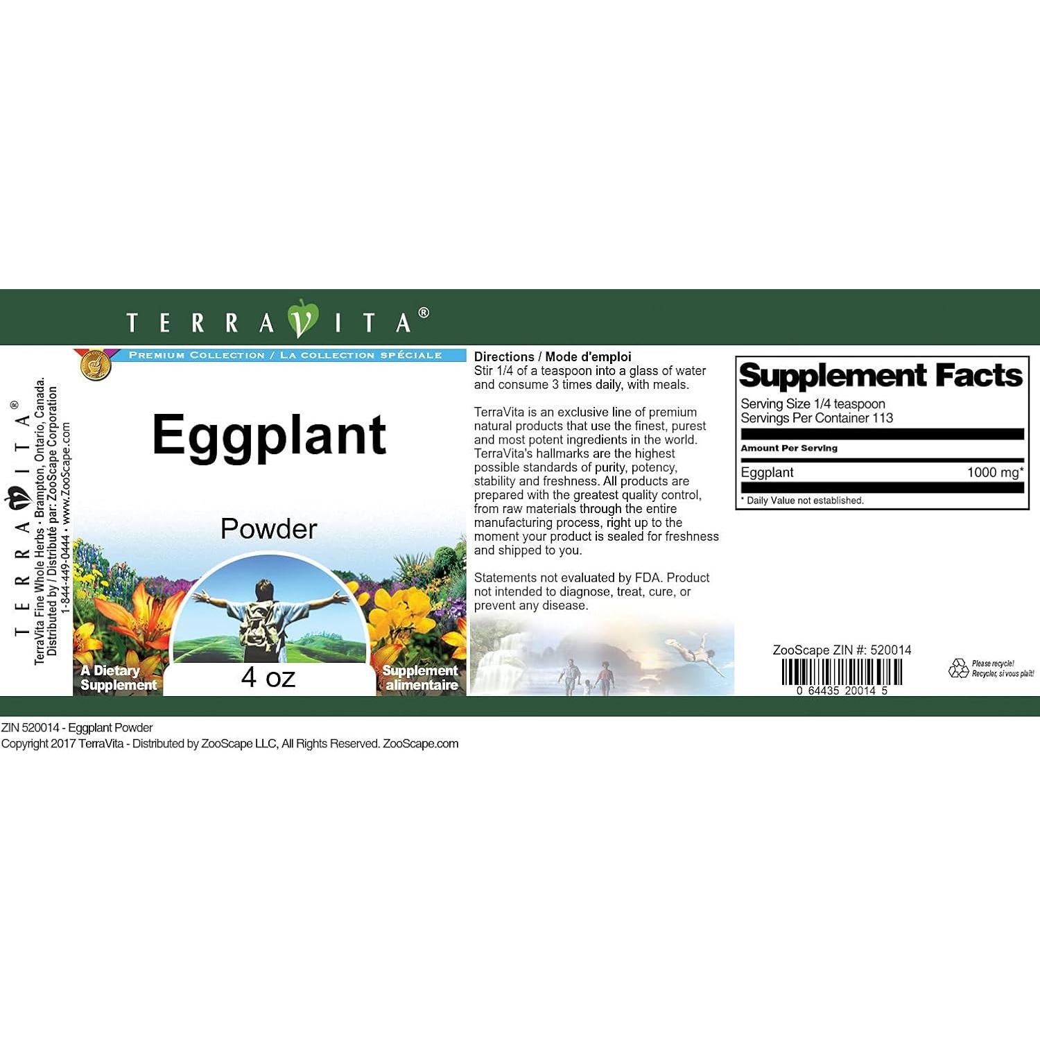 Polvo de Berenjena TerraVita 113 g - Sin Rellenos