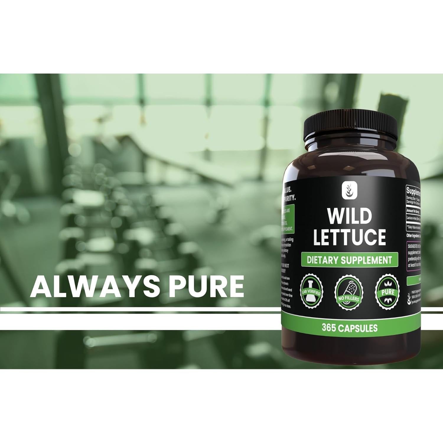 Cápsulas de Lechuga Silvestre INGREDIENTES ORIGINALES PUROS 365 Unidades