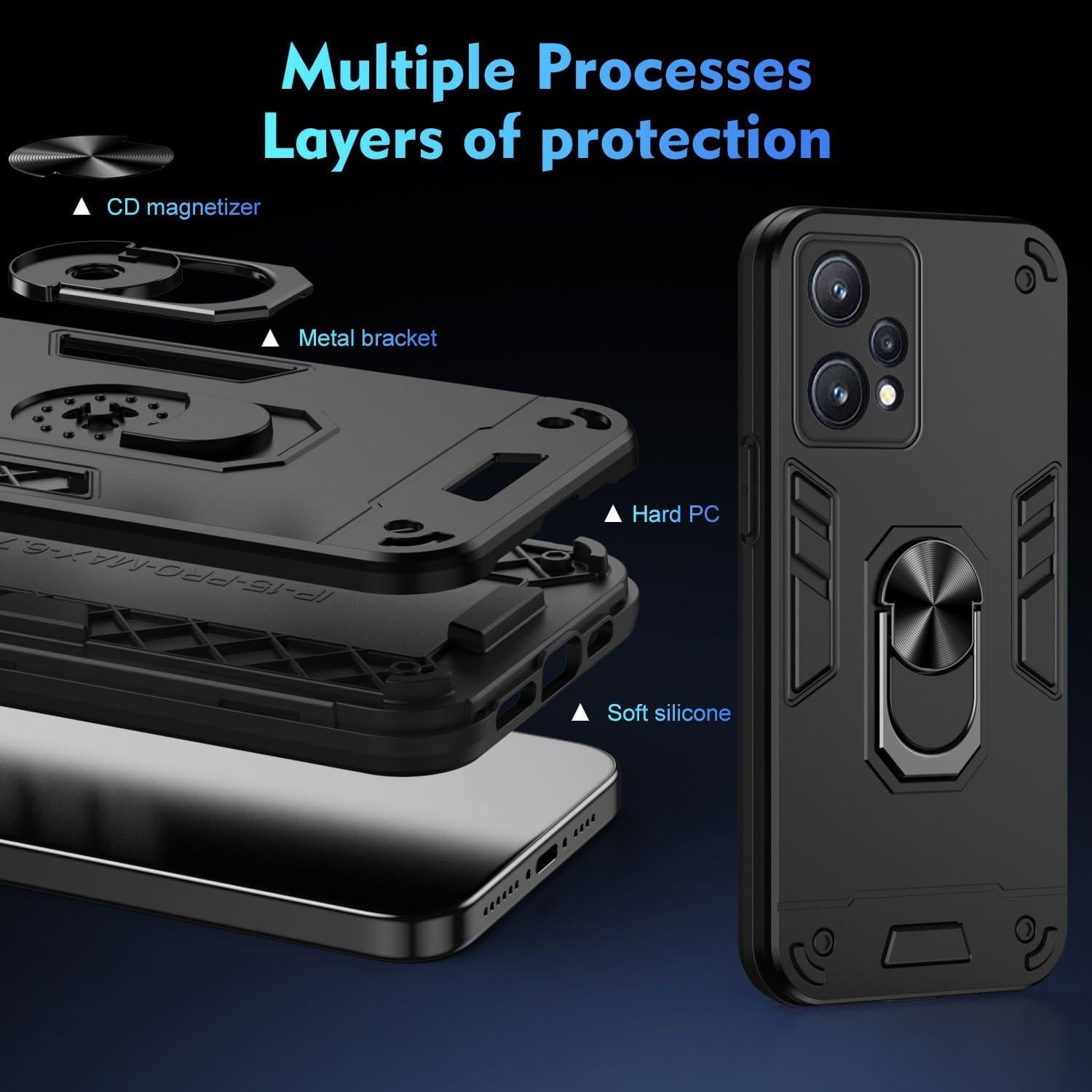 Funda Protectora OPPO Realme 9 Pro Plus Grado Militar Negra