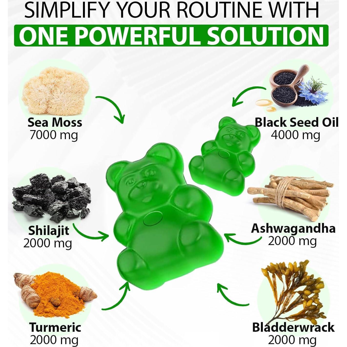 Gomitas Veganas Musgo Marino 3000mg + Ashwagandha 800mg