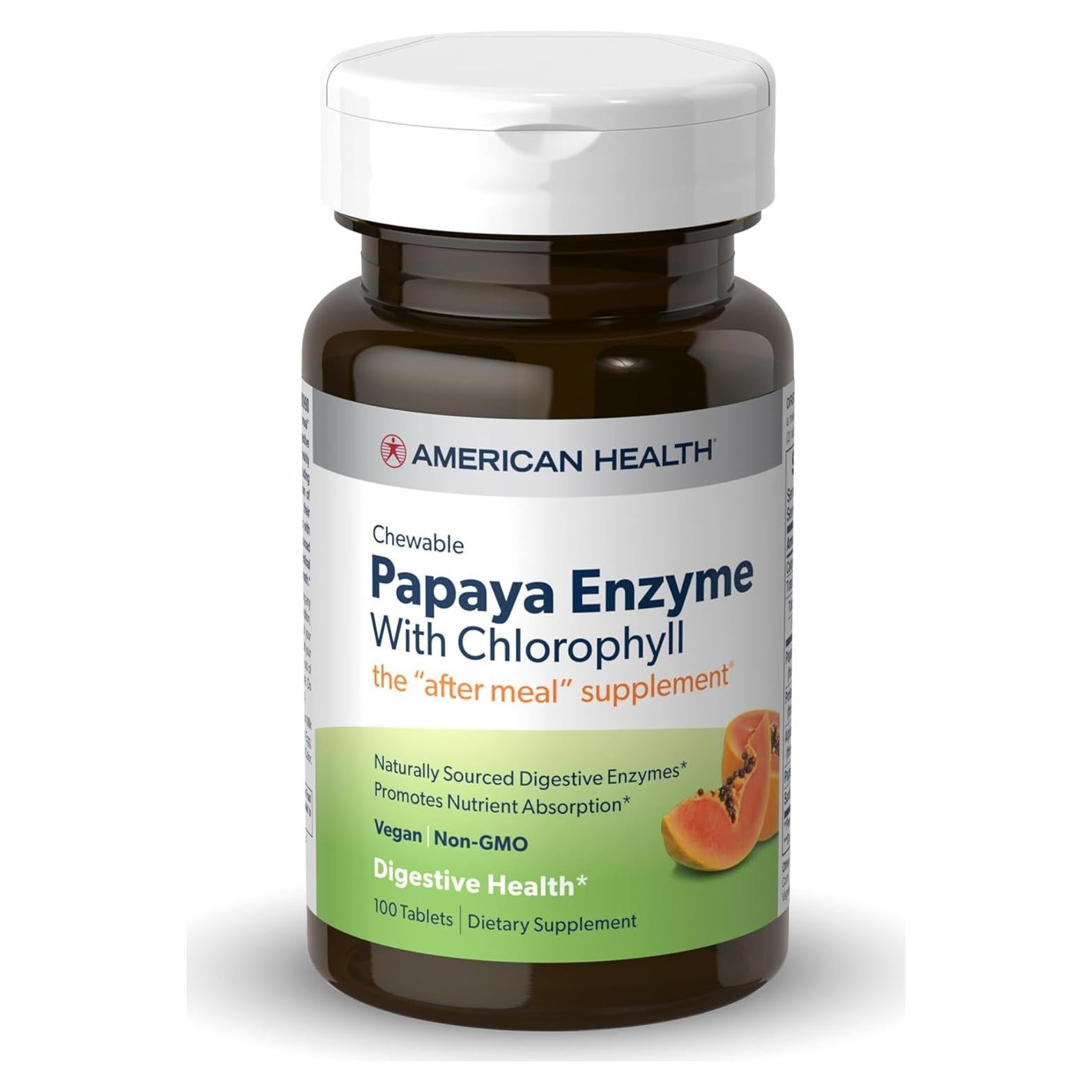 Enzima de Papaya Masticable American Health 100 Unidades