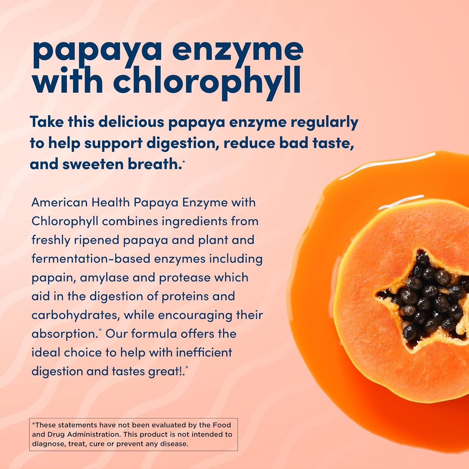 Enzima de Papaya Masticable American Health 100 Unidades