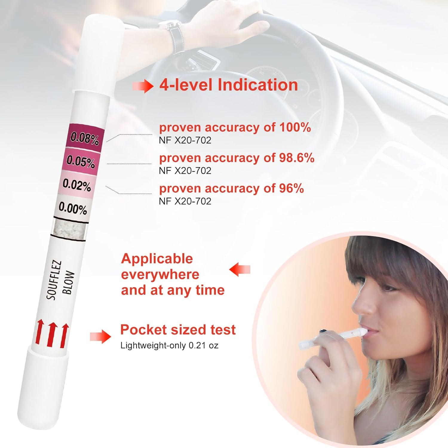 Alcoholímetro desechable AssuTest 4 en 1, pruebas rápidas y precisas