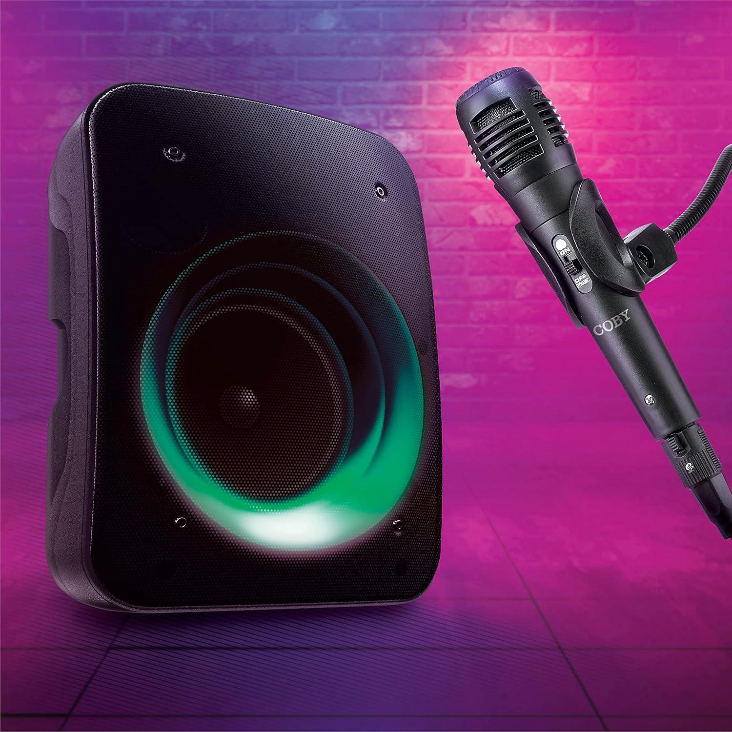 Altavoz Bluetooth Inalámbrico Coby CPA540, 1.25 kg, 11 Modos de Luz LED