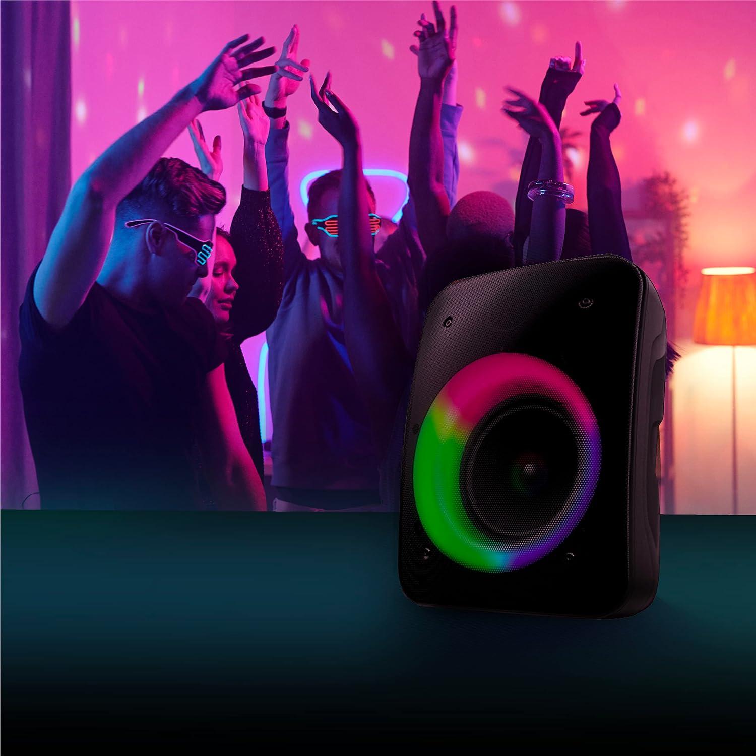 Altavoz Bluetooth Inalámbrico Coby CPA540, 1.25 kg, 11 Modos de Luz LED