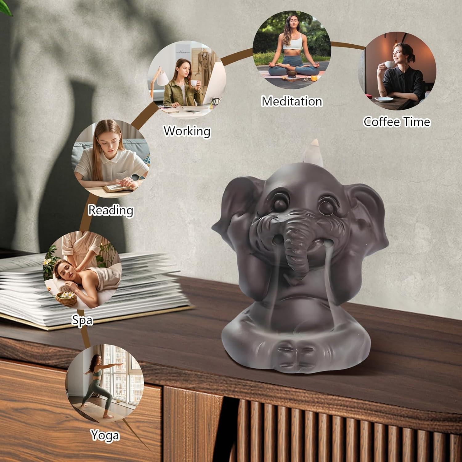 Quemador de Incienso Simcat de Arcilla Púrpura 8.5x6.6x9.3cm