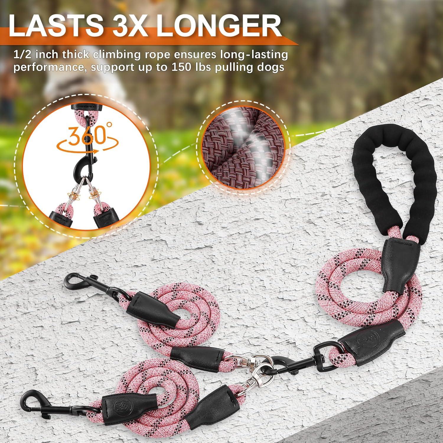 Correa Doble para Perros Tribu Mengbei 78,74 cm Reflectante