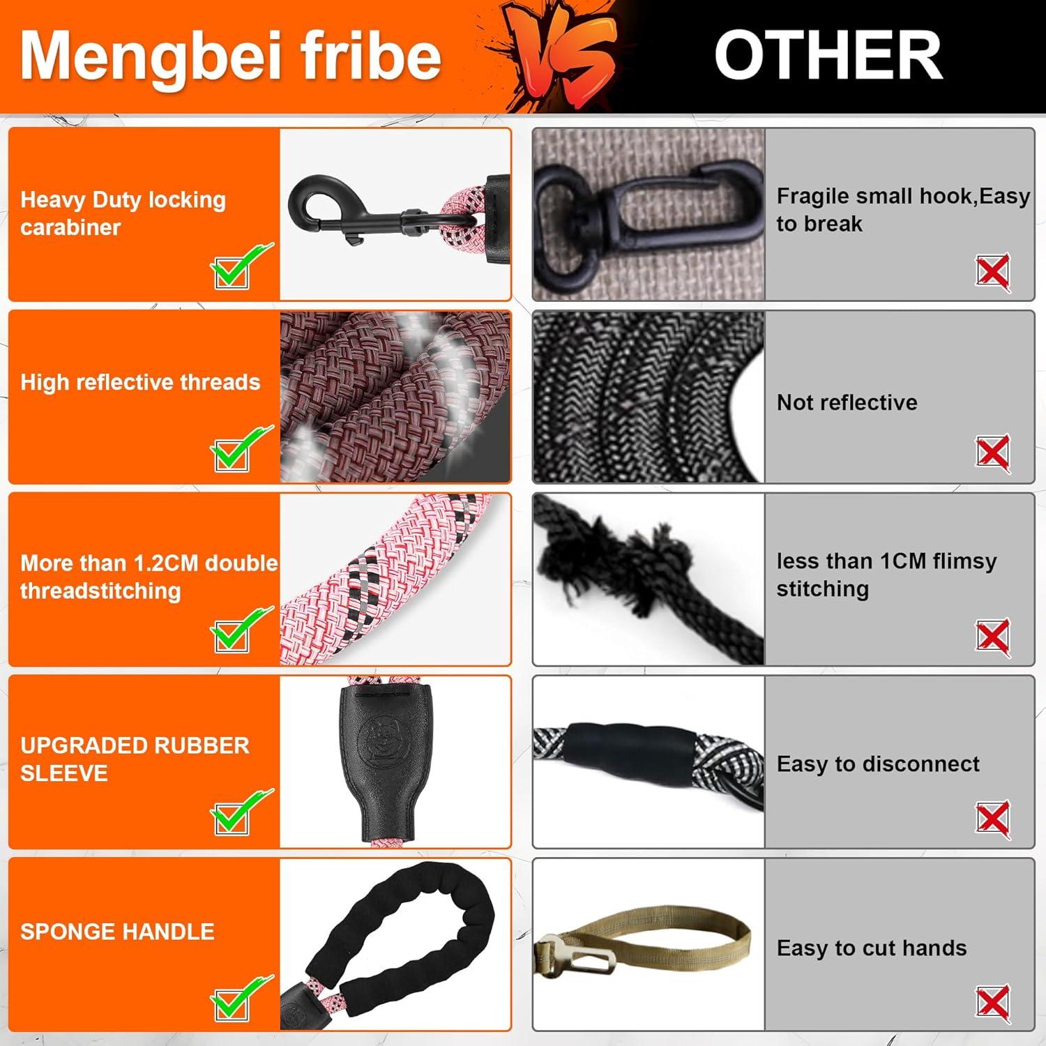 Correa Doble para Perros Tribu Mengbei 78,74 cm Reflectante