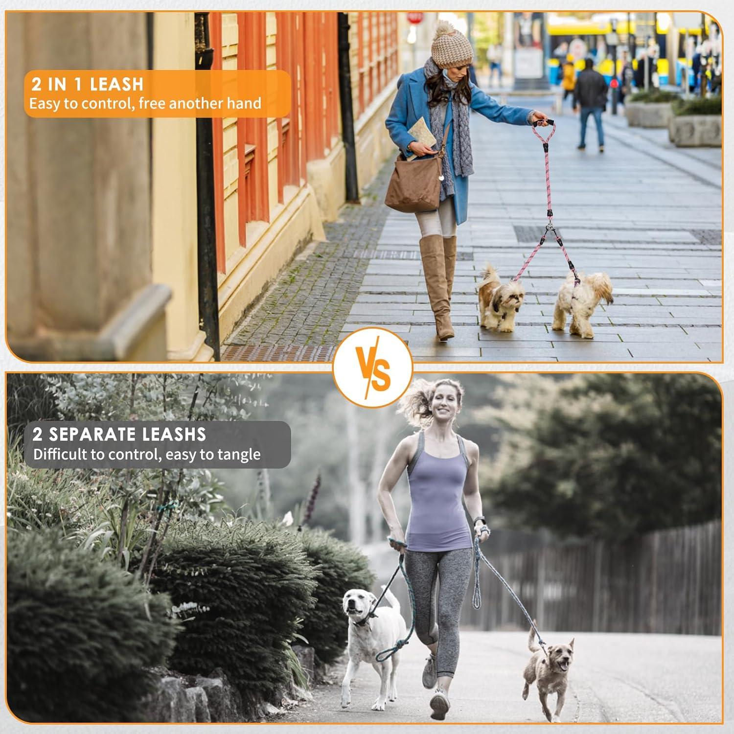 Correa Doble para Perros Tribu Mengbei 78,74 cm Reflectante