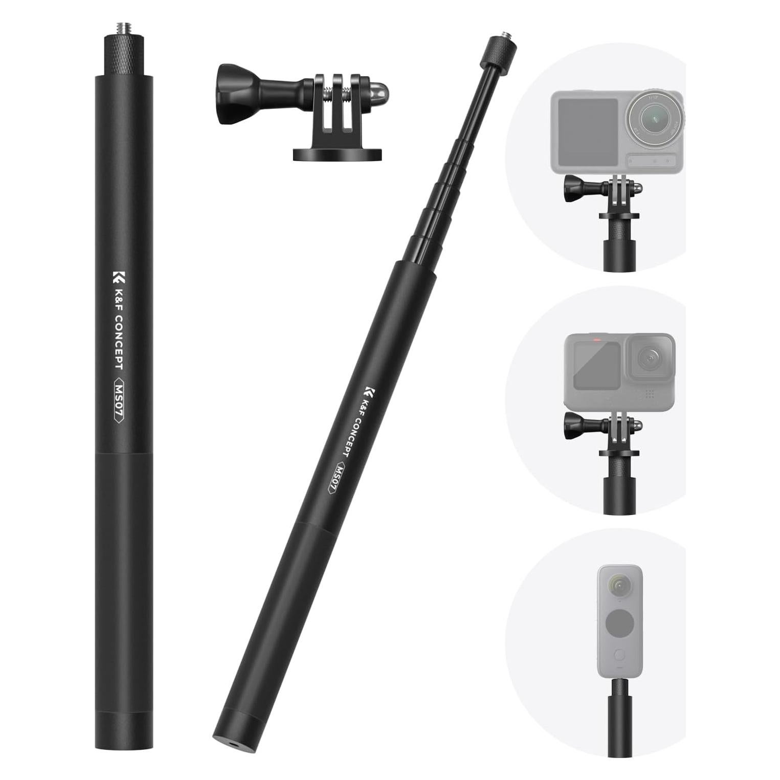 K&F Concept Palo de Selfie Invisible 153cm para GoPro y DJI