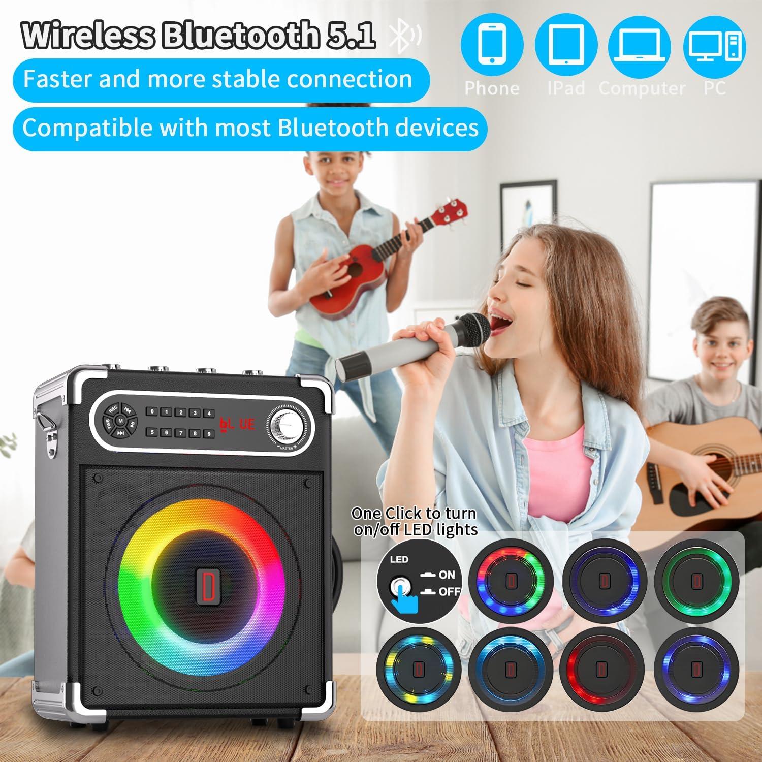 Máquina de Karaoke Voijump con 2 Micrófonos Inalámbricos