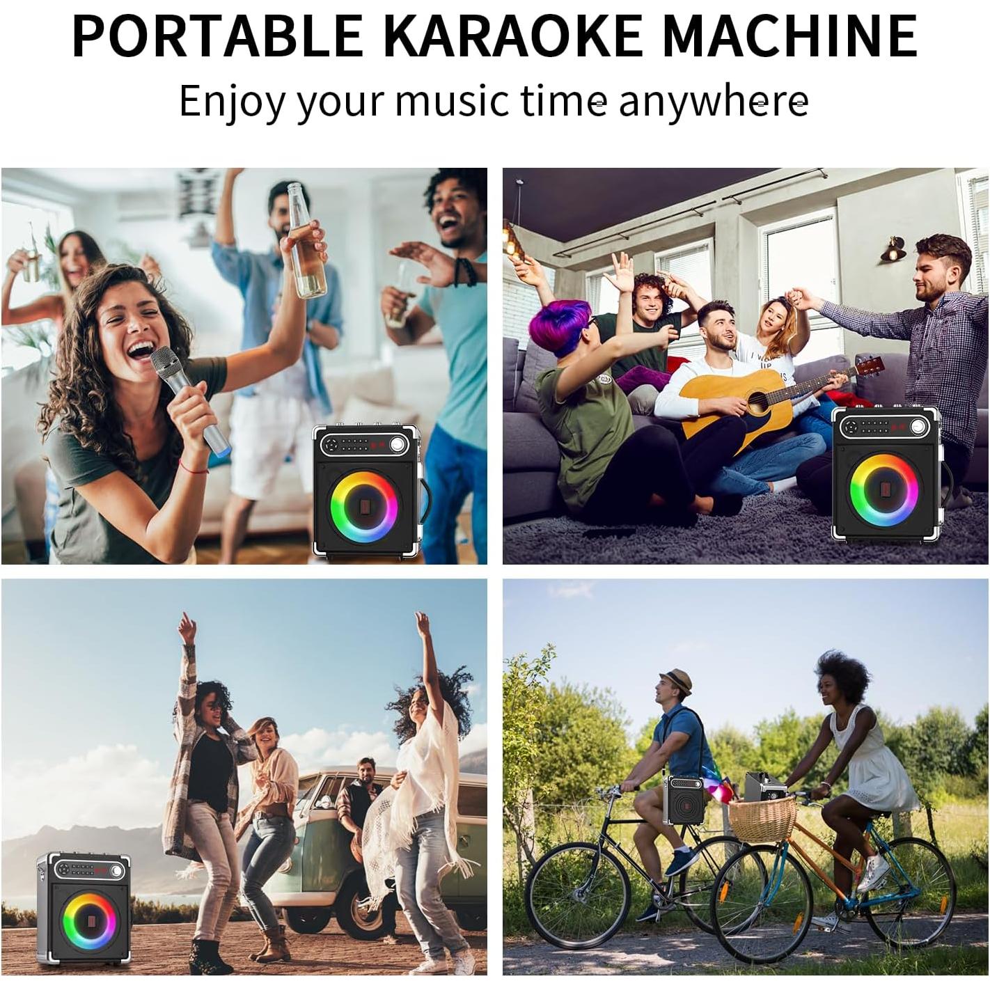 Máquina de Karaoke Voijump con 2 Micrófonos Inalámbricos
