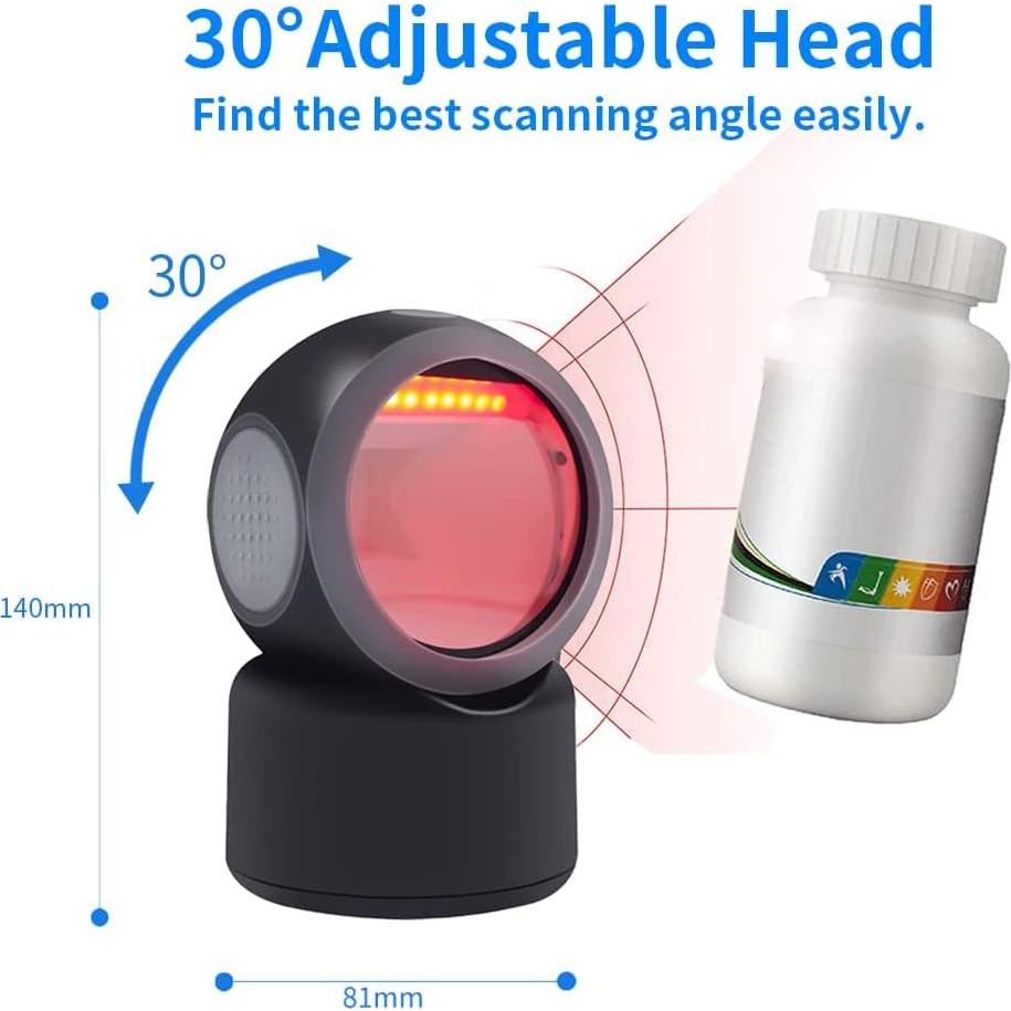 Escáner de Código de Barras Alacrity 2D/1D USB Negro