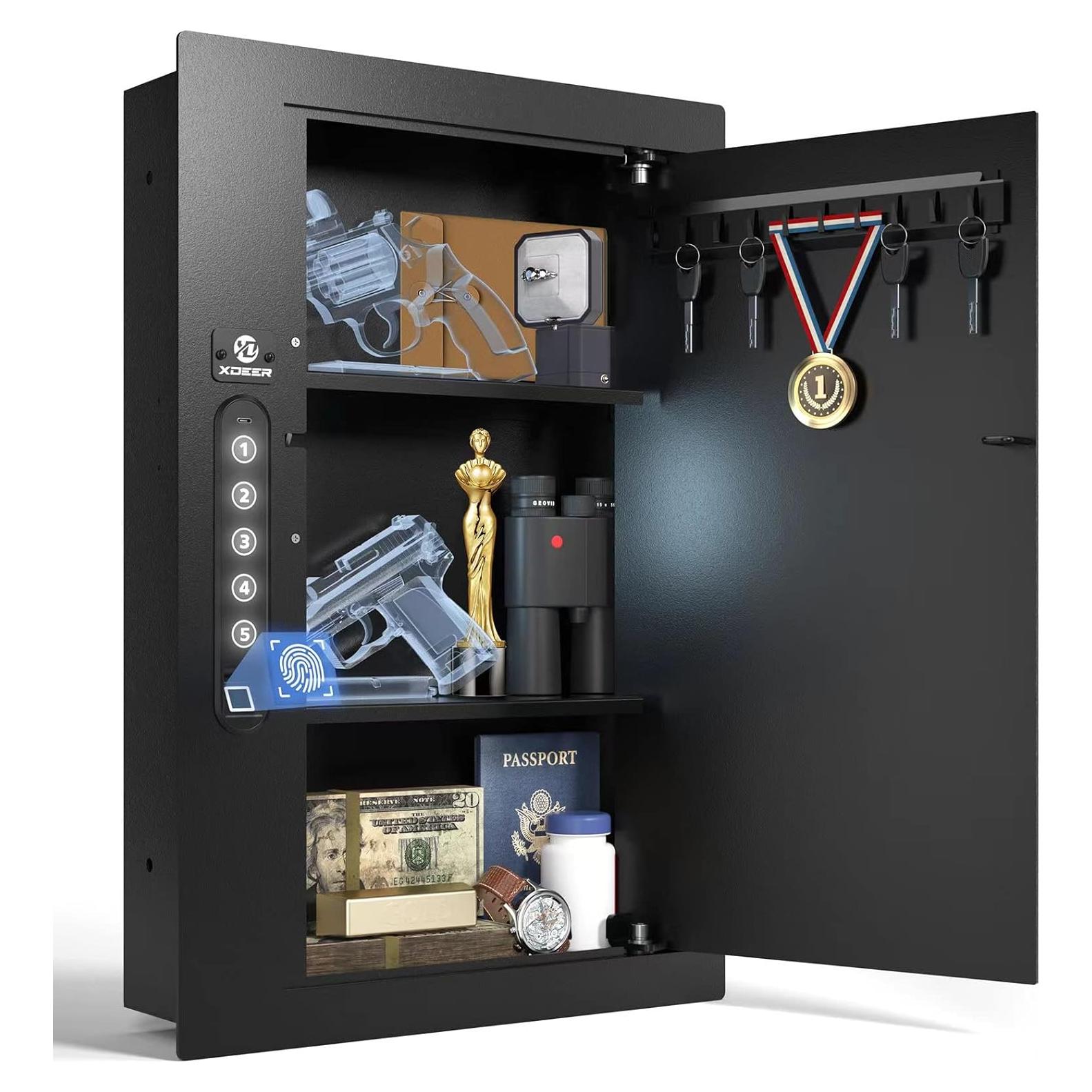 Caja Fuerte de Pared XDeer Biometrica con Teclado 53x38cm