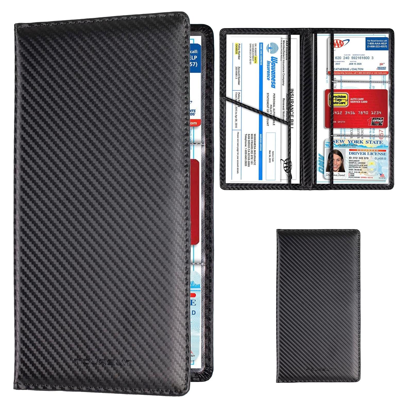 TOURSUIT Soporte para Documentos de Automóvil Fibra Carbono