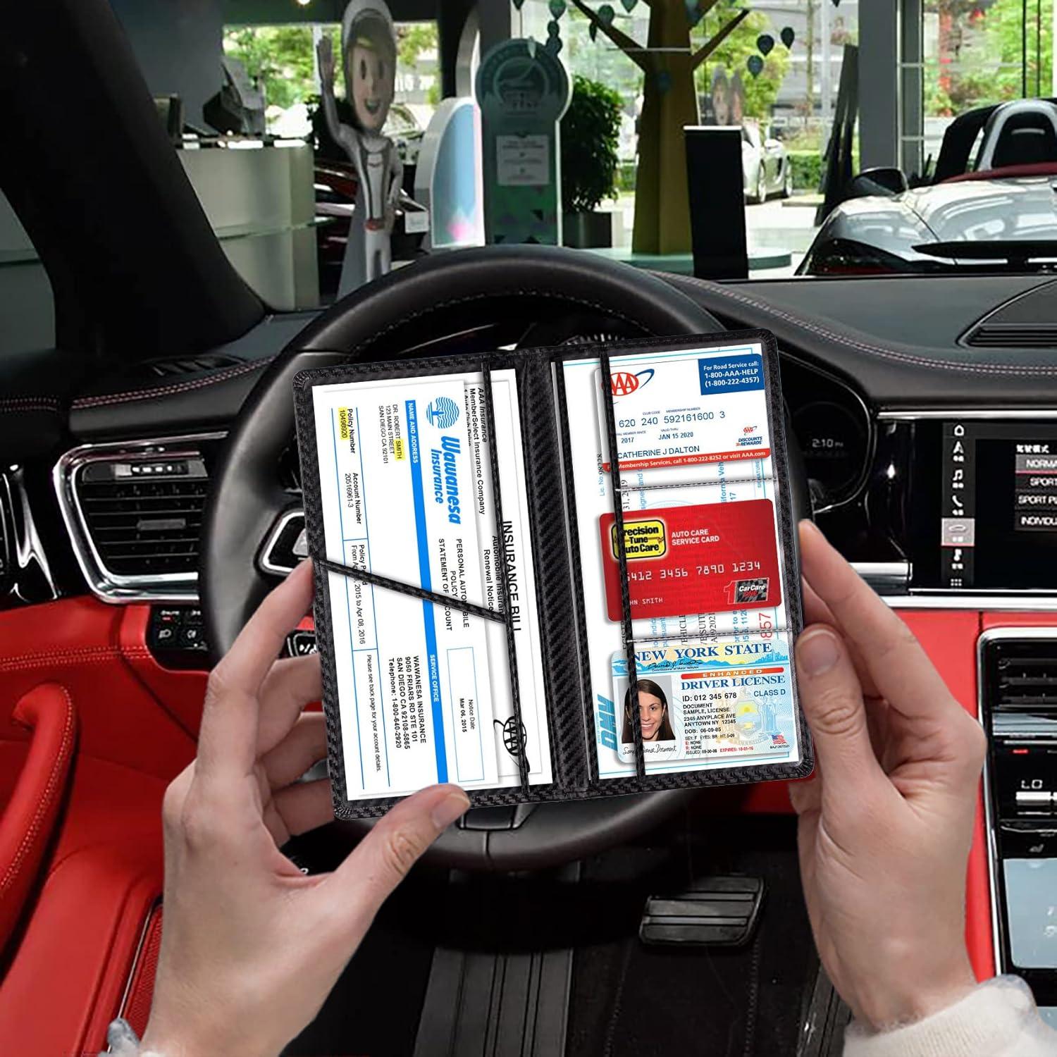 TOURSUIT Soporte para Documentos de Automóvil Fibra Carbono