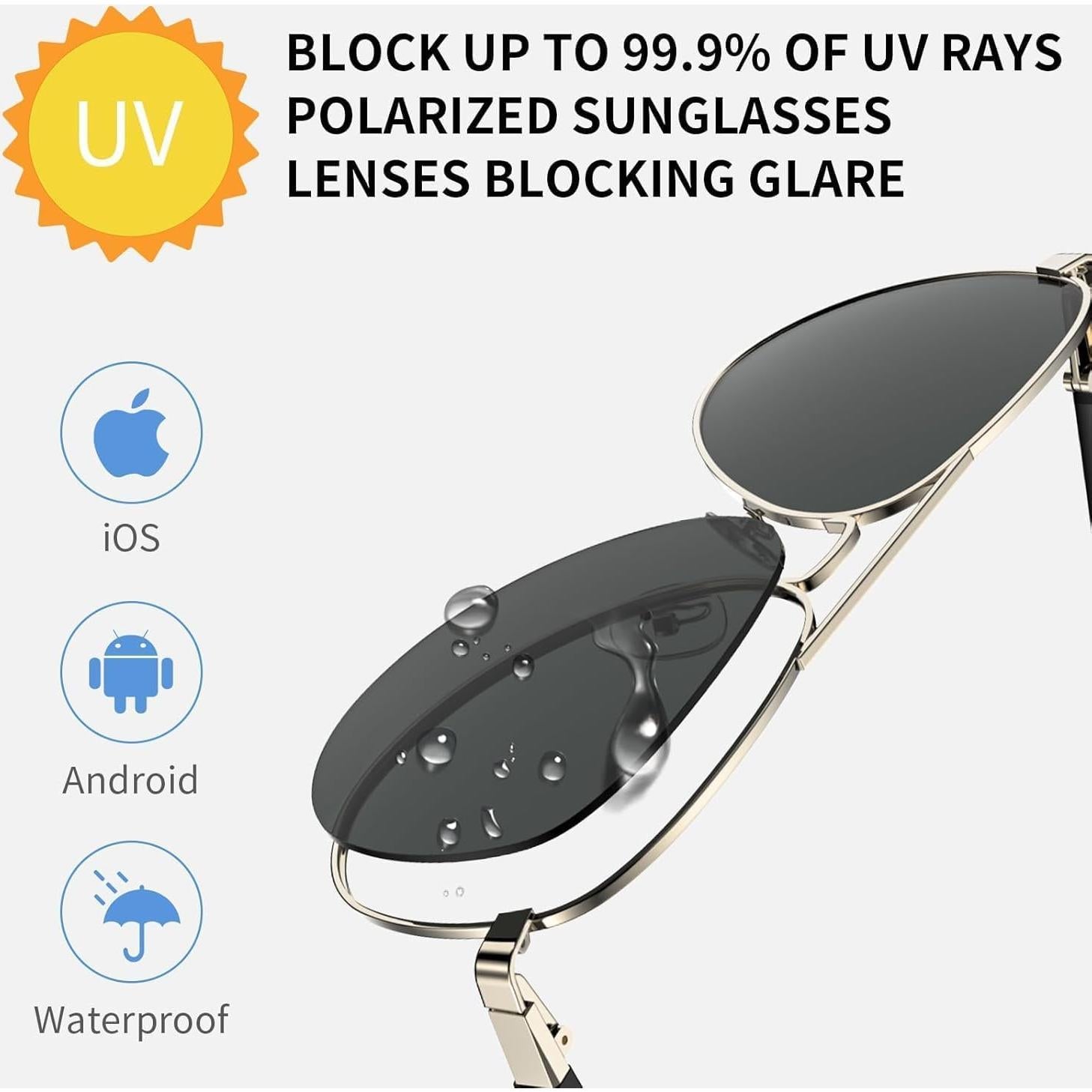 Gafas de sol inteligentes GetD GG14 con Bluetooth y control de voz