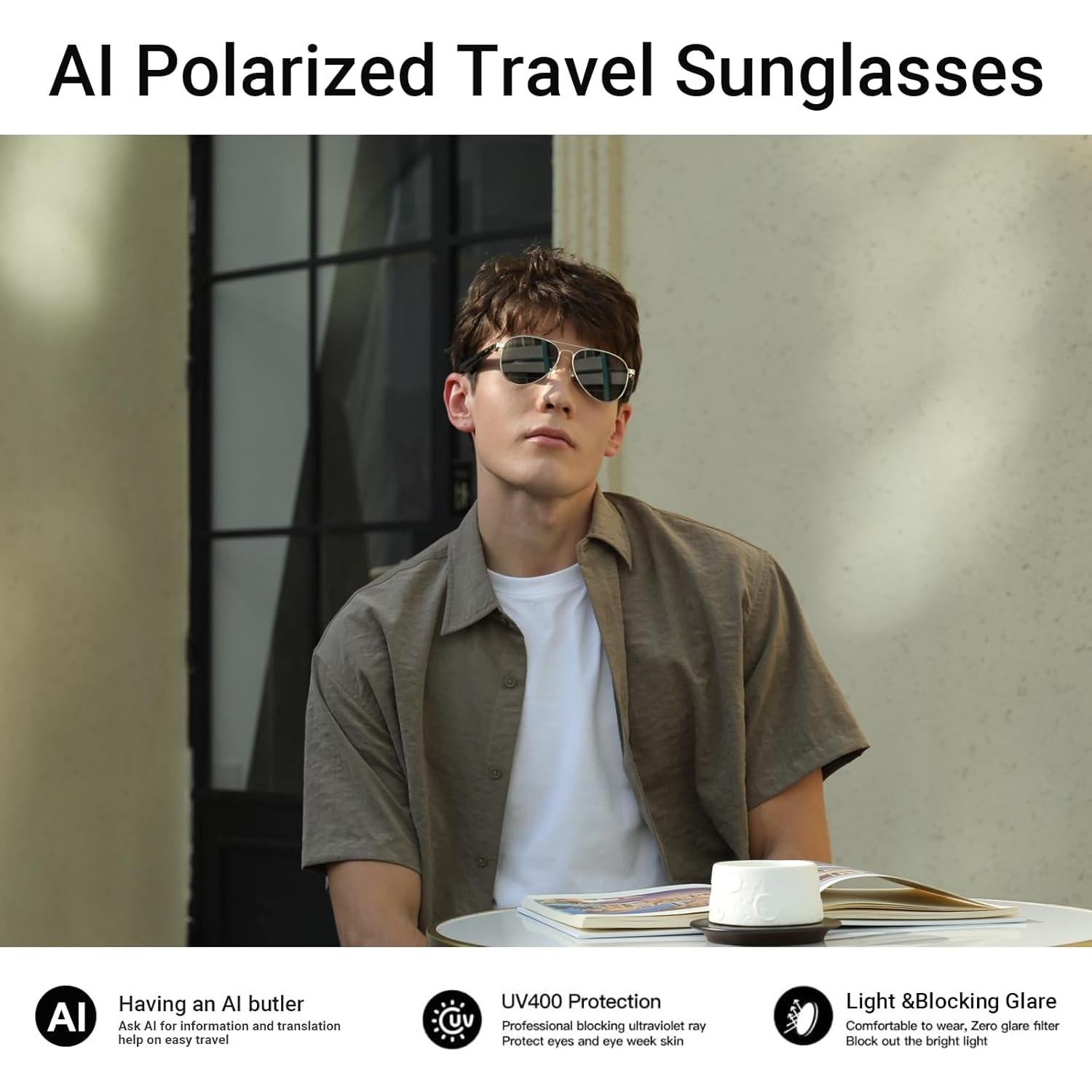 Gafas de sol inteligentes GetD GG14 con Bluetooth y control de voz