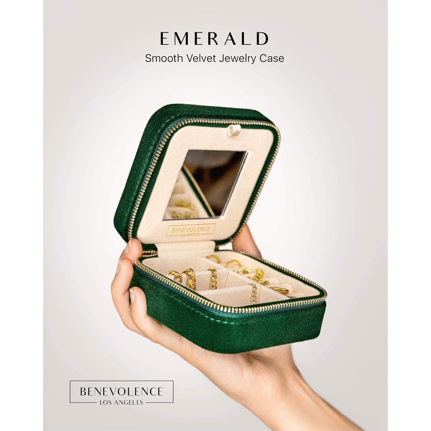 Caja de Joyería Benevolence LA Esmeralda Compacta con Espejo