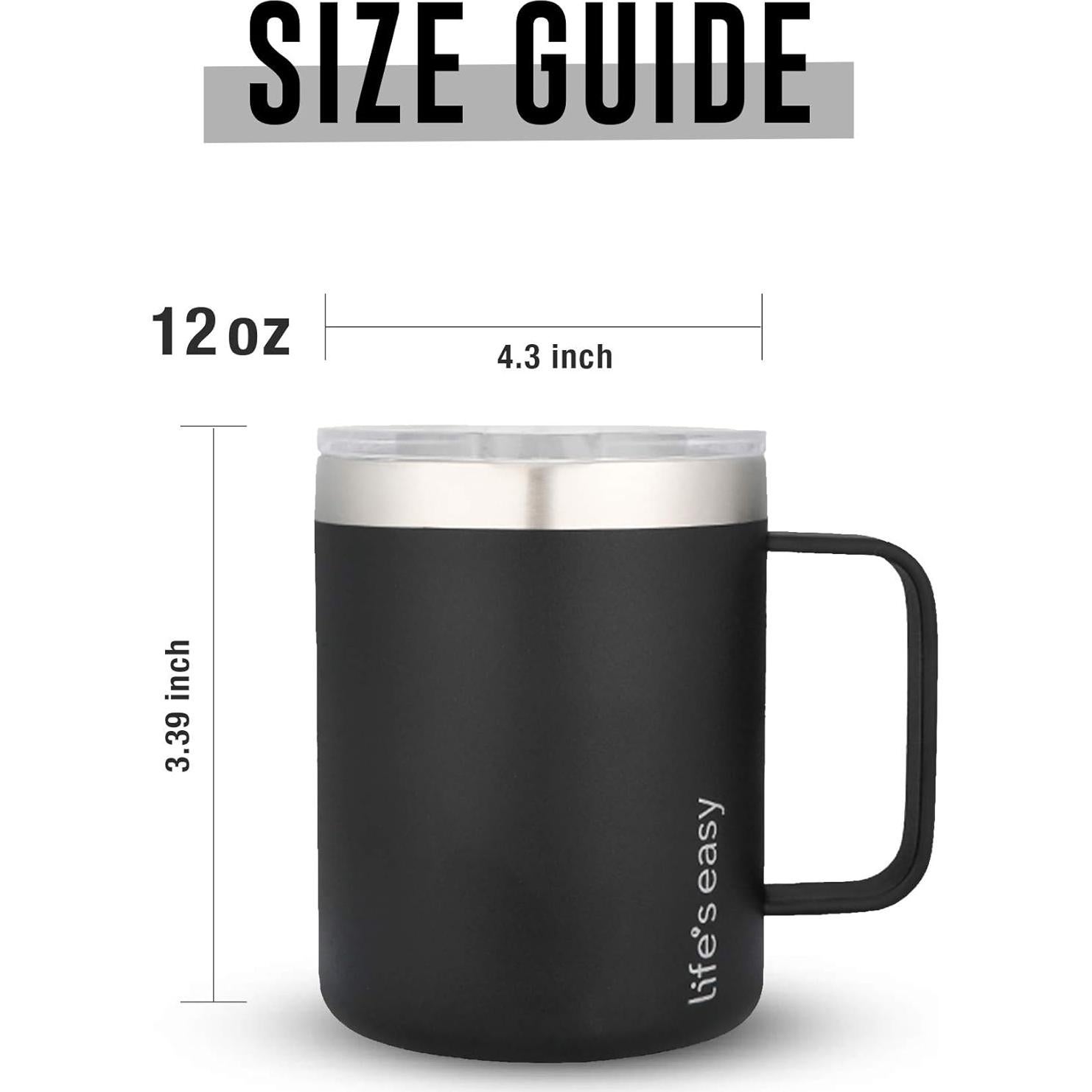 Taza de Acero Inoxidable Life's Easy 12 oz Aislada Doble Pared