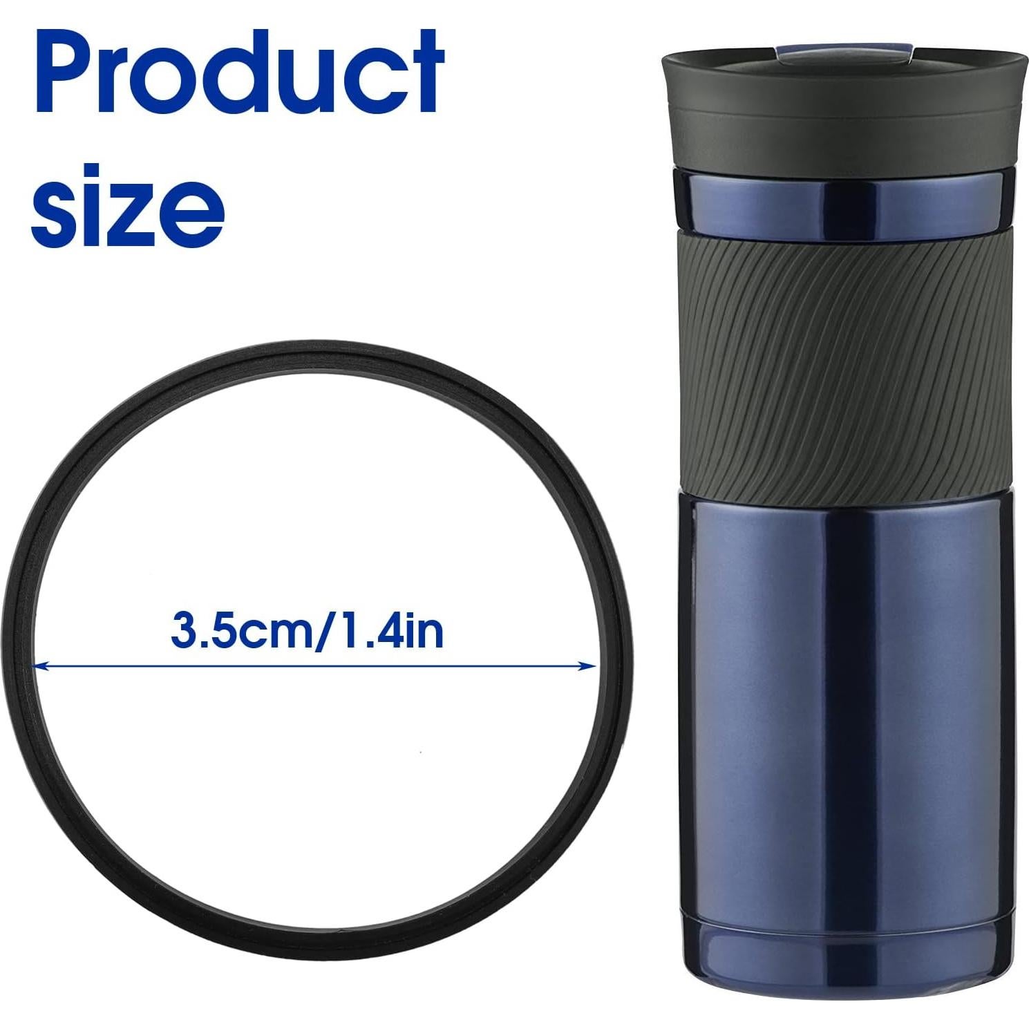 4 Piezas Reemplazo Tapa de Goma Contigo 16oz y 20oz Negro