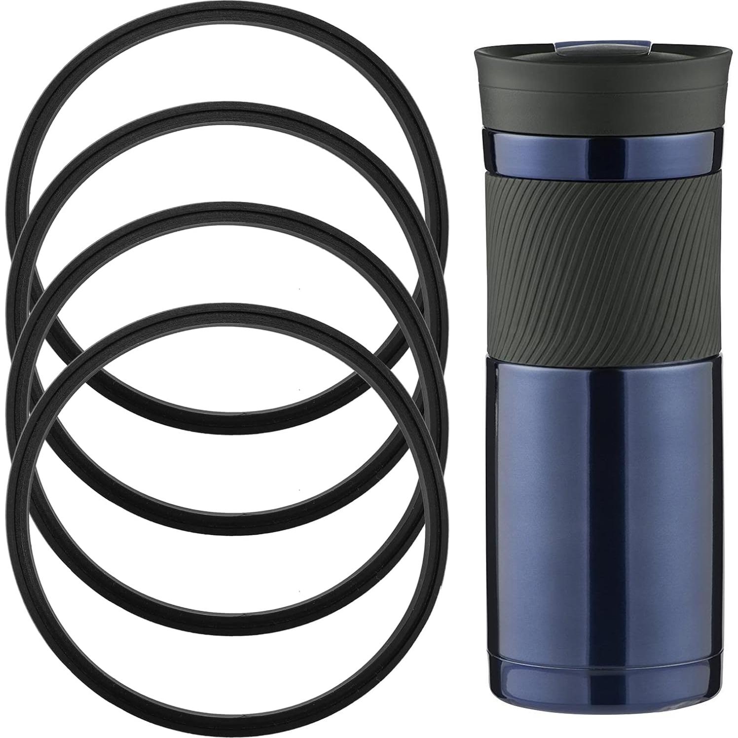 4 Piezas Reemplazo Tapa de Goma Contigo 16oz y 20oz Negro