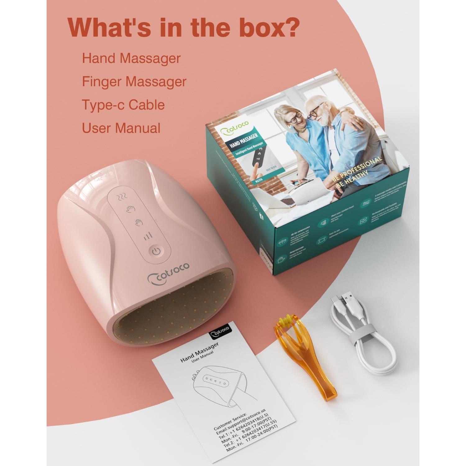 Masajeador de Manos Cotsoco Eléctrico Inalámbrico con Calor